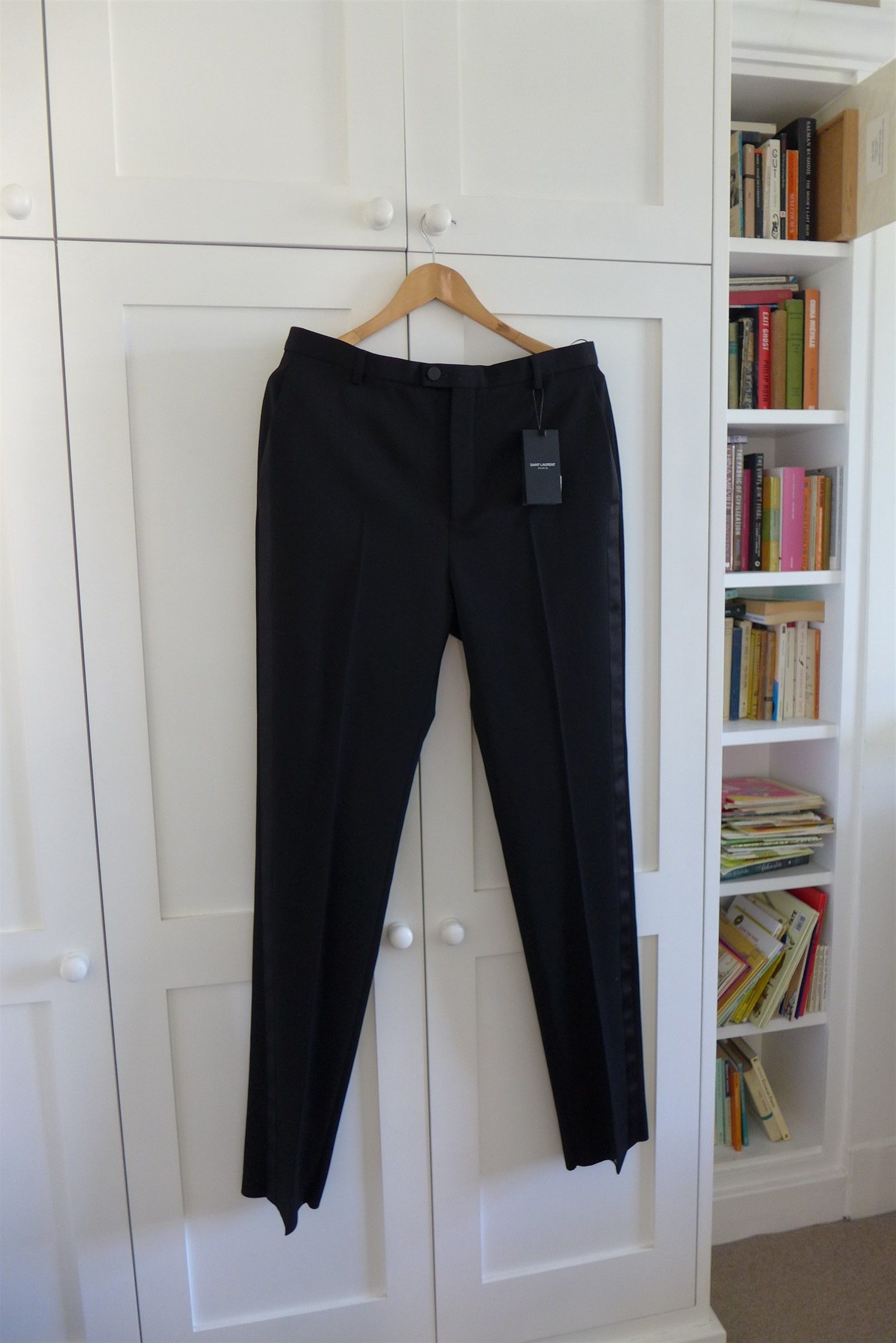 Saint Laurent Paris Saint Laurent Tuxedo Trousers - Black Wool Size US 34 / EU 50 - 6 Thumbnail