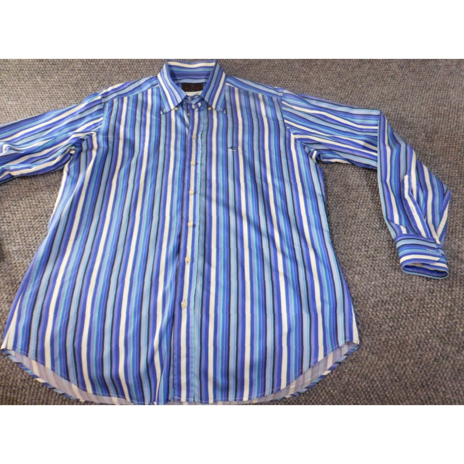 Etro **ETRO Men's Classic Button-Down Blue Striped Shirt Regular Fit** User: ETRO Men's Classic Button-Down Blue Striped Shirt Regular Fit Size 42R - 3 Thumbnail
