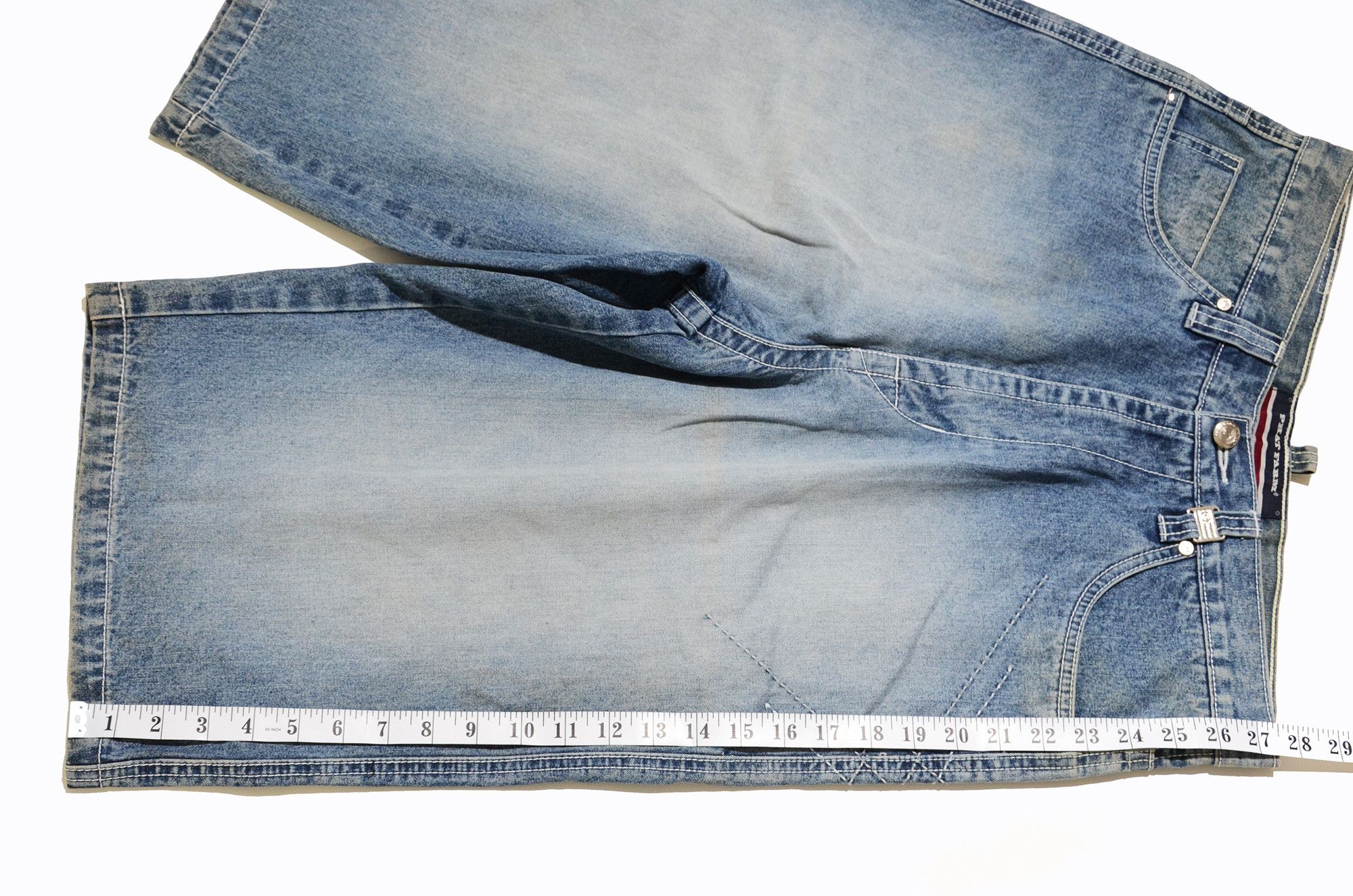 Phat Farm [Color Defects] PF Jorts Denim Shorts 90s Hiphop Streetwear Size US 30 / EU 46 - 13 Thumbnail
