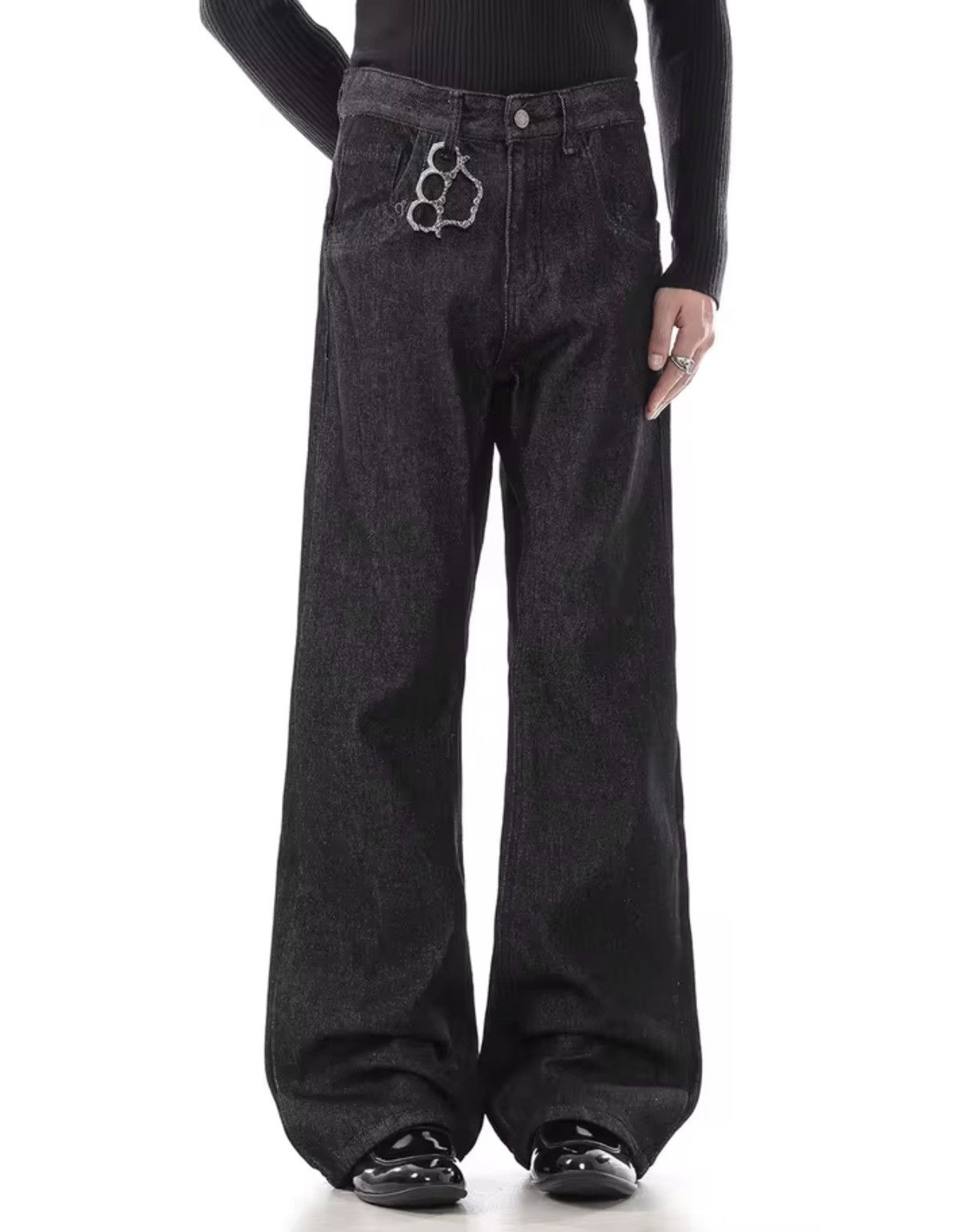 Jean utility punk yuppie grunge bootcut pattern jeans Size US 32 / EU 48 - 4 Thumbnail