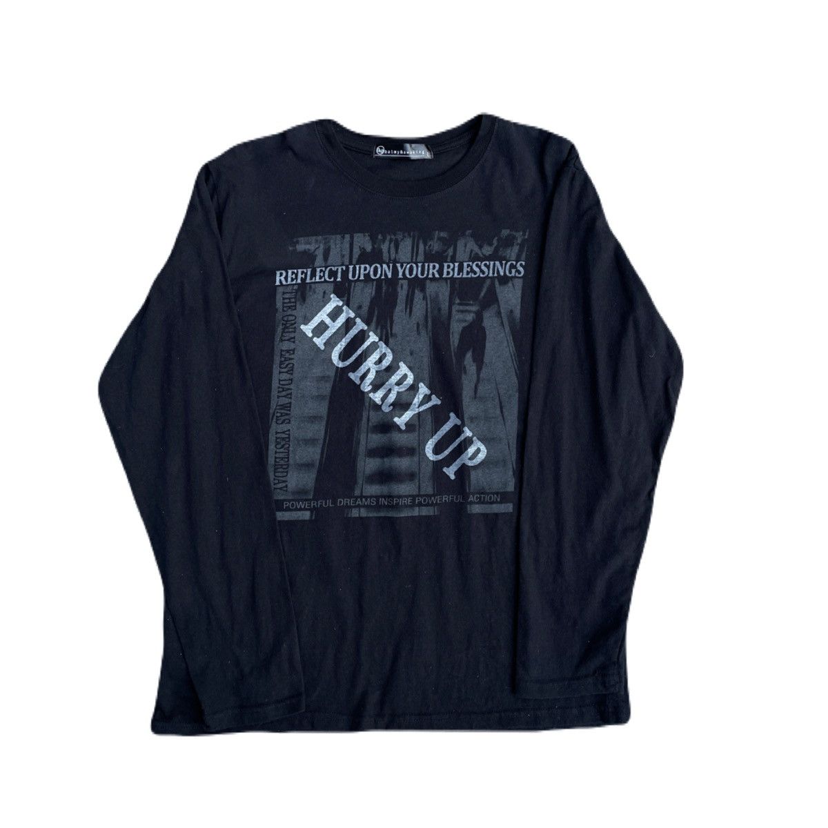 2000s Japanese archive Poem Graphic Long Sleeve Tee Vkei Y2K