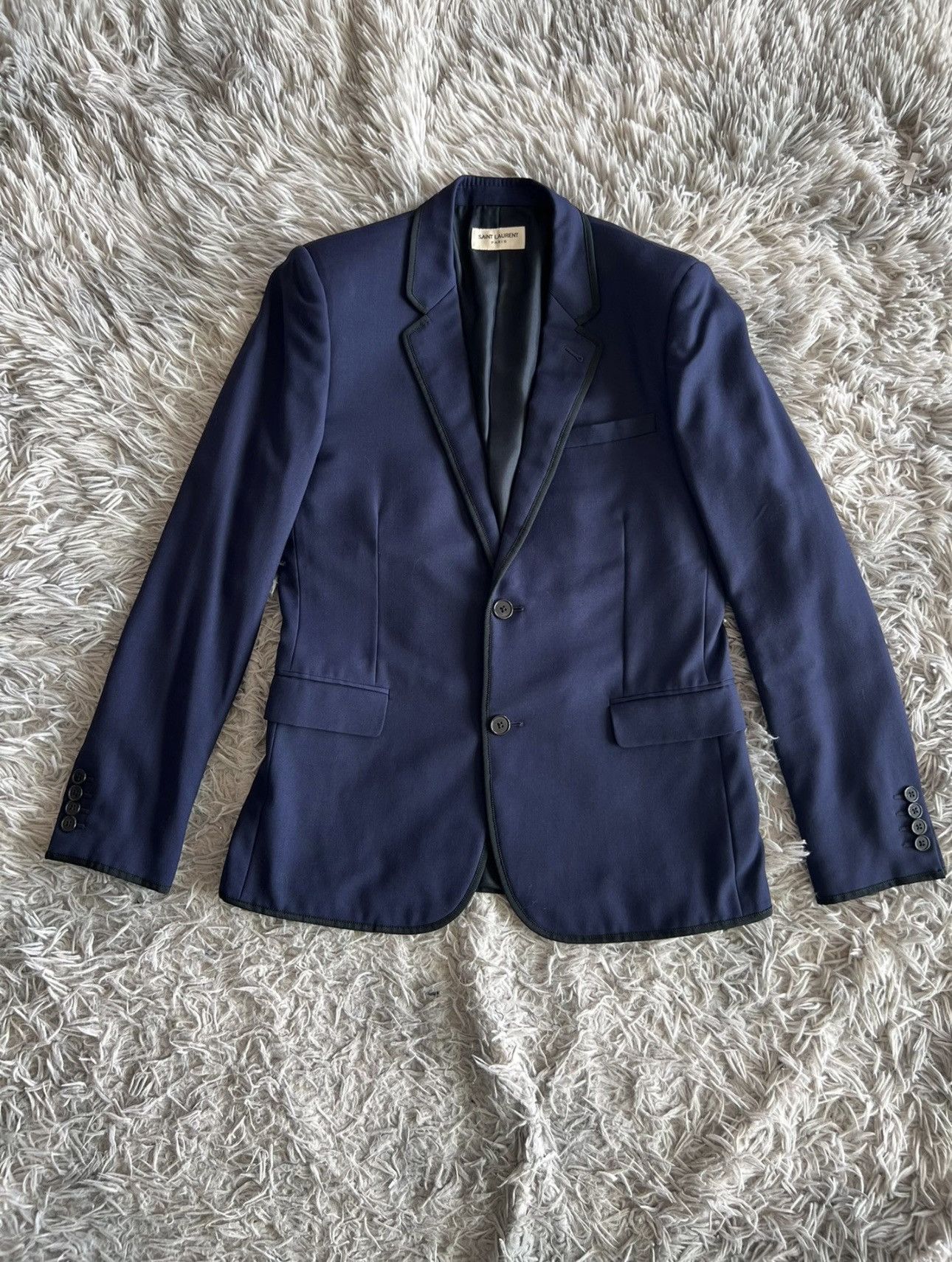 Saint Laurent Paris Saint Laurent Blue Suits Size 48S - 1 Thumbnail
