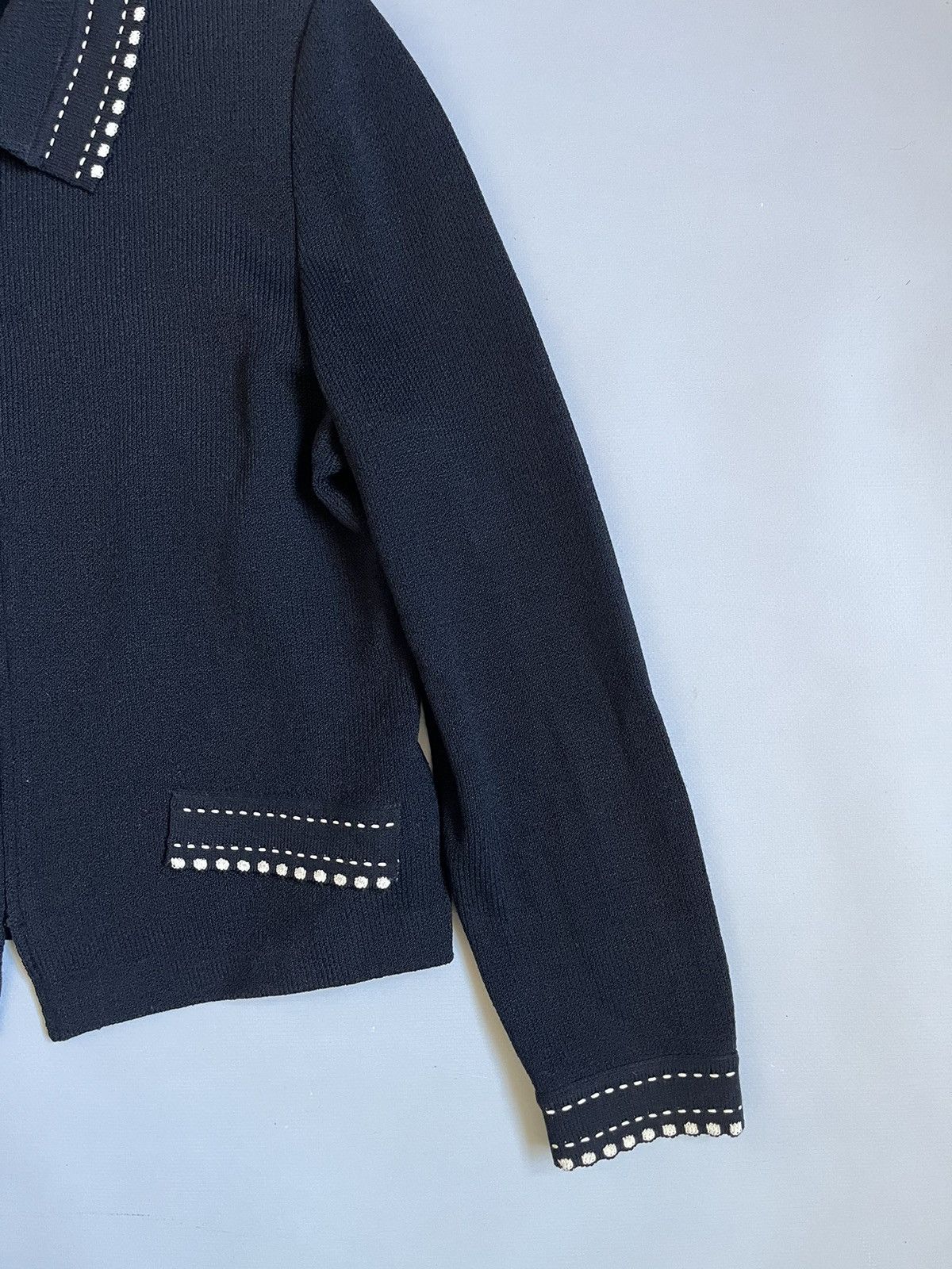 St. John ST.JOHN Collection Marie Gray Knit Wool Viscose Zip Jacket Size M / US 6-8 / IT 42-44 - 9 Thumbnail
