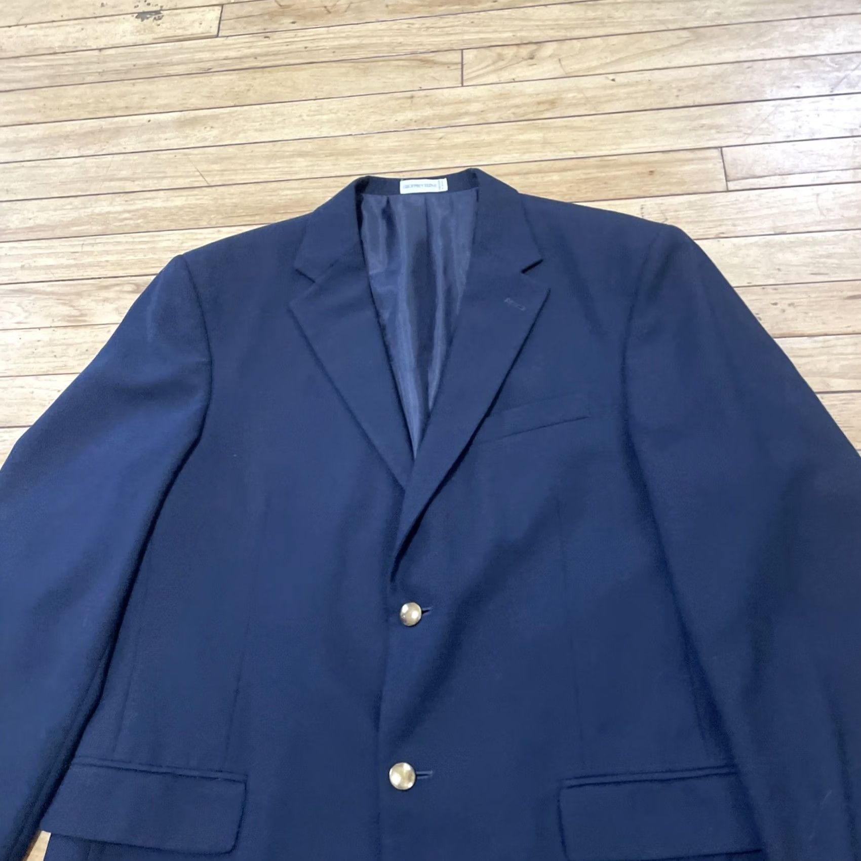 Geoffrey Beene Geoffrey Beene Blazer Mens 42 Long Blue Wool Brass Button Single-Breasted 2 Piece Sportcoat Jacket Size 42R - 6 Thumbnail