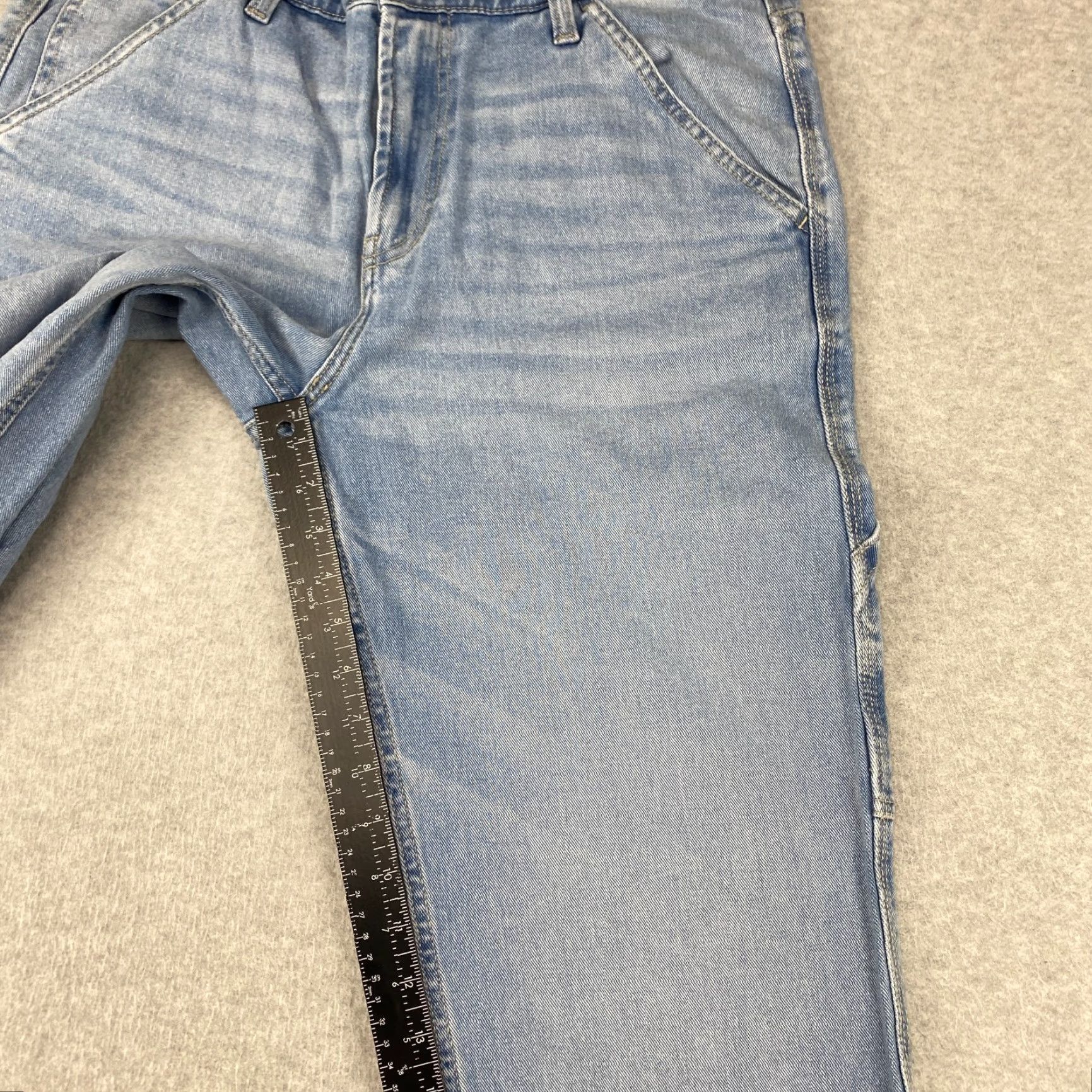 Essentials Amazon Essentials Jeans Mens 34X30 Blue Cuffed 5-Pocket Slim Stretch Straight Leg Denim Casual Pants Jeans Mens Blue 34x30 Size US 34 / EU 50 - 7 Thumbnail