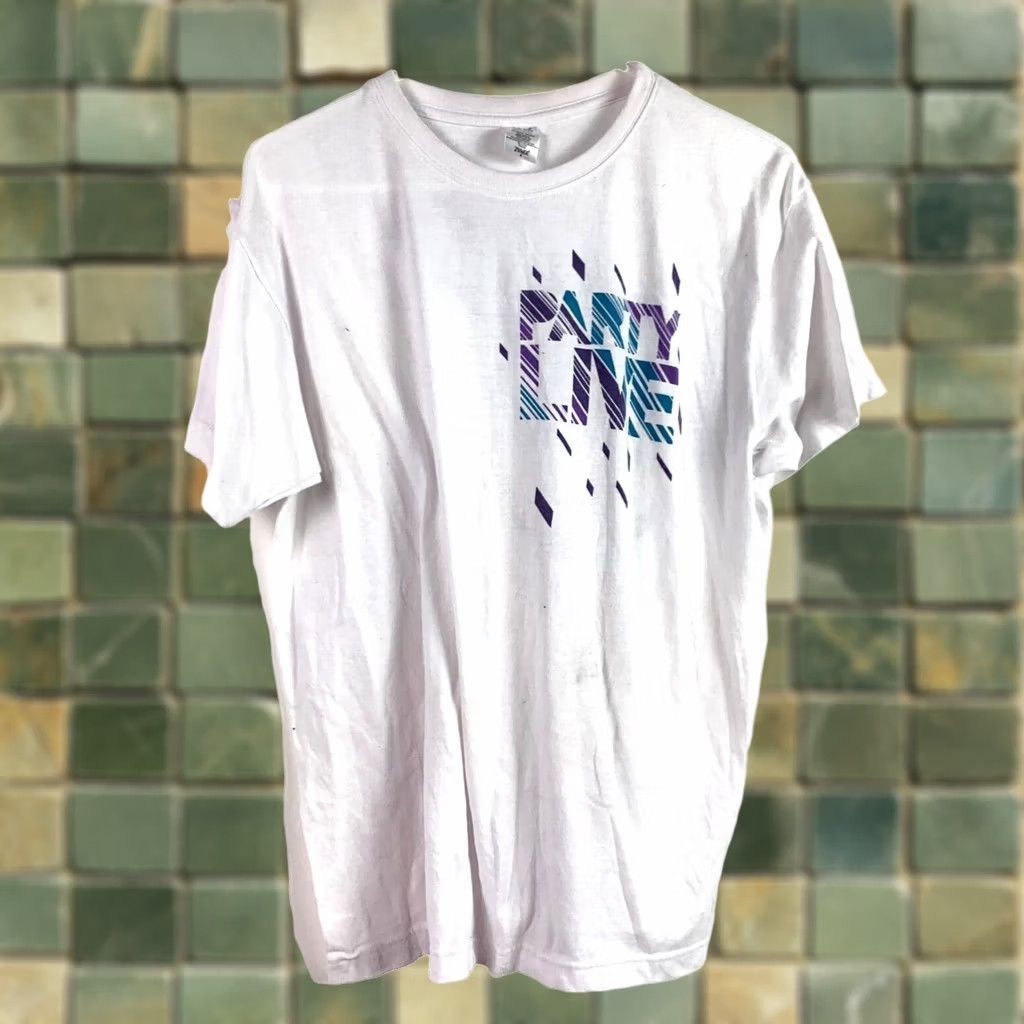 Olive Zumba Fitness Party Live White Graphic Short Sleeve Shirt Top One Size Womens T-Shirt Crew Neck Cozy 2010s Trend (N/A) Size ONE SIZE - 1 Thumbnail