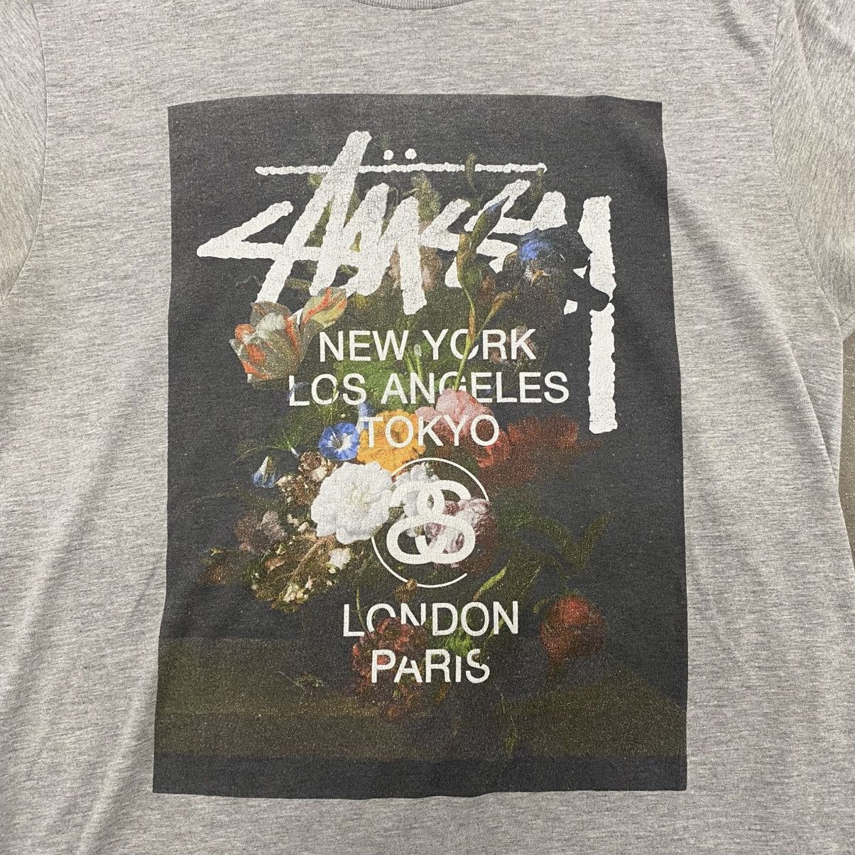Stussy Vintage Faded Distressed Stussy World Tour Floral Tee Size US M / EU 48-50 / 2 - 2 Thumbnail