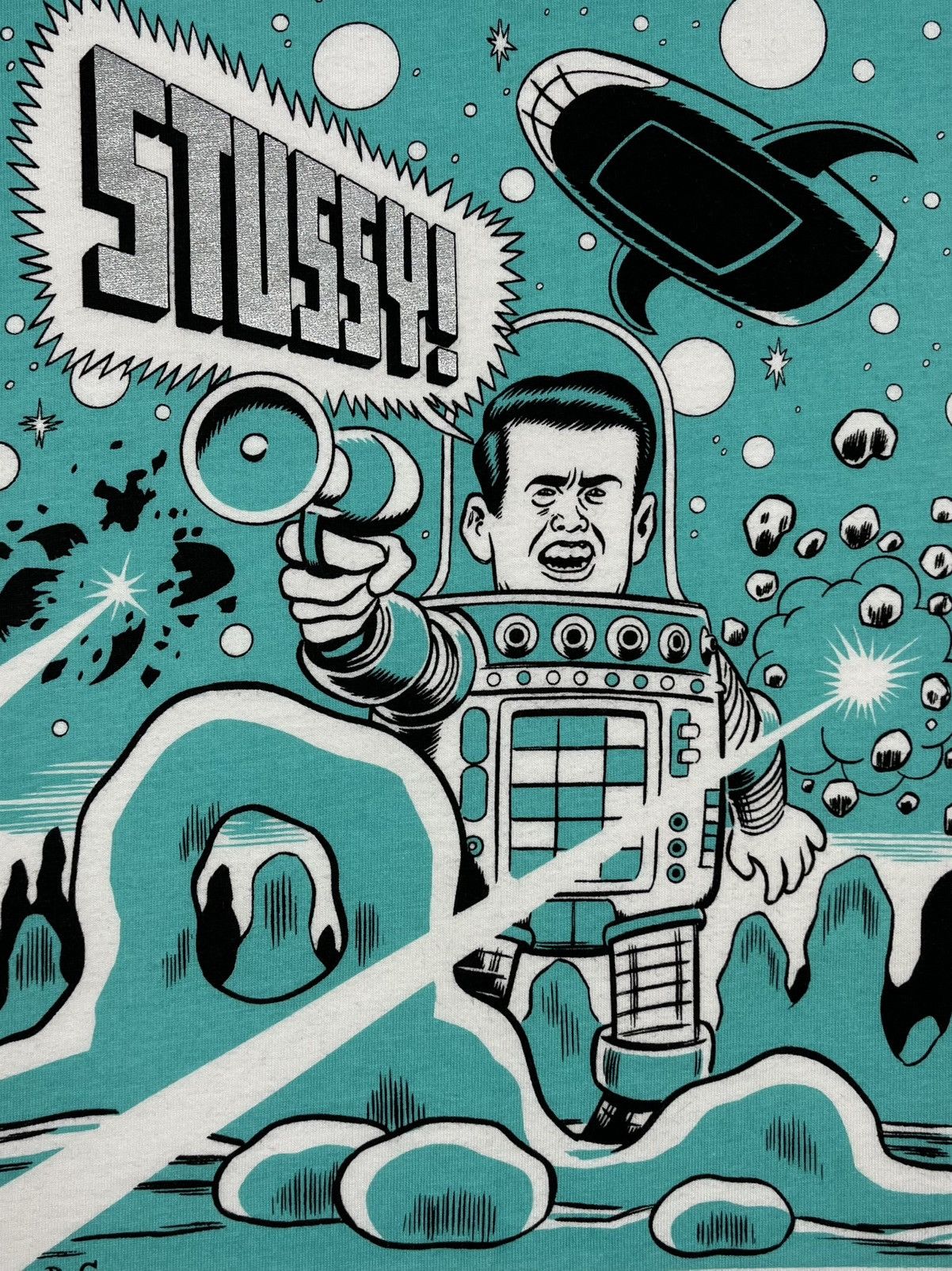 Stussy Stussy x Daniel Clowes y2k cropped big logo tee Size US L / EU 52-54 / 3 - 8 Thumbnail