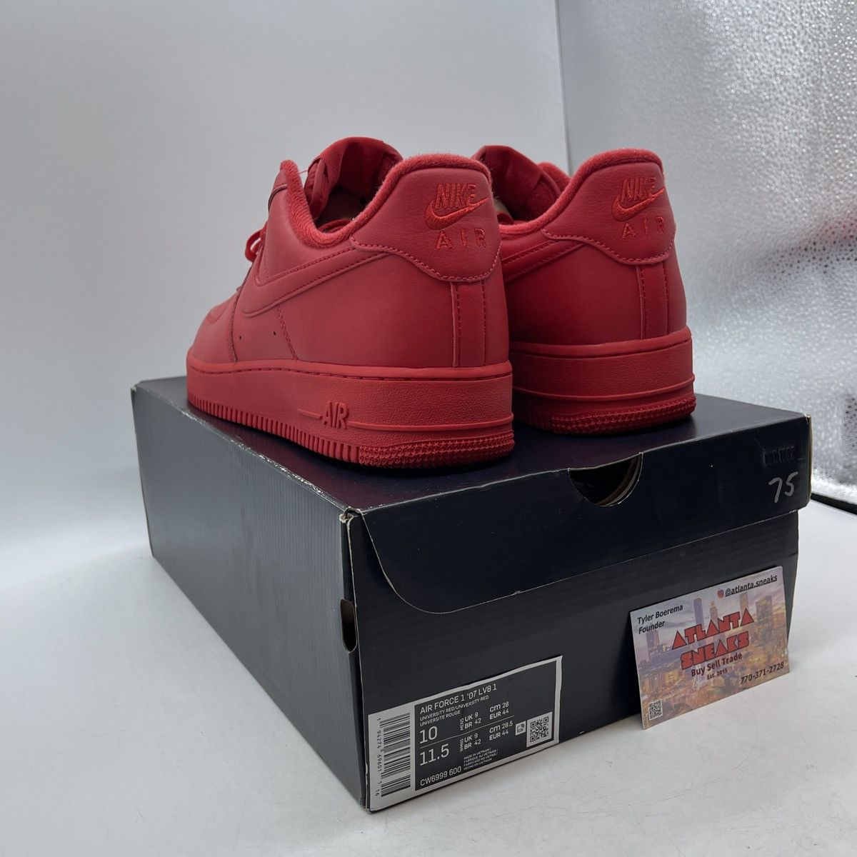 Nike Air Force 1 triple red Size US 10 / EU 43 - 4 Thumbnail
