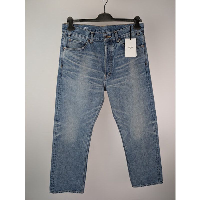 Celine o1rshd1 Straight Leg Kurt Denim Jeans in Washed Blue Size US 33 - 2 Thumbnail