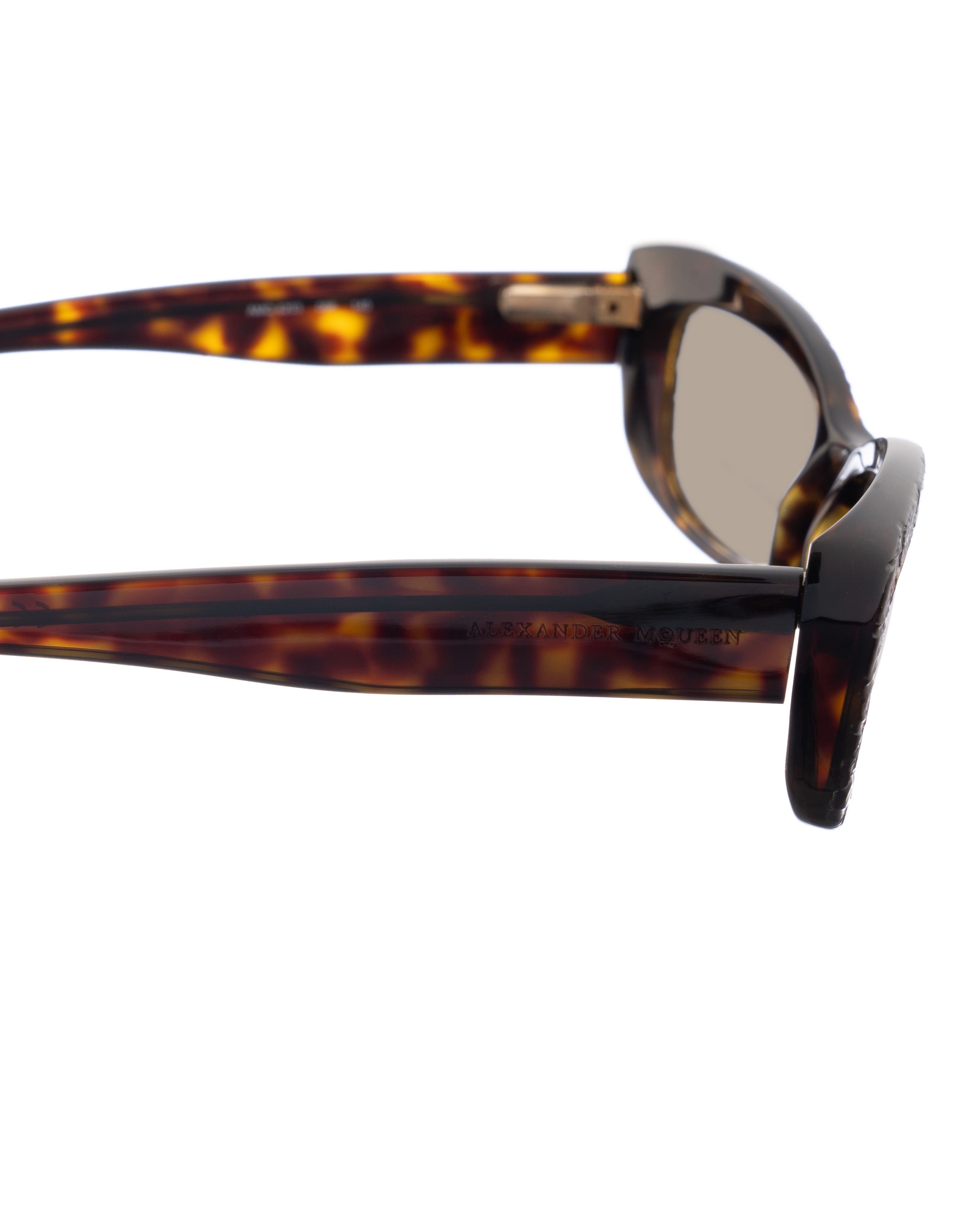 Alexander McQueen Alexander McQueen 90s Havana Crocodile Cat-Eye Sunglasses Size ONE SIZE - 3 Thumbnail