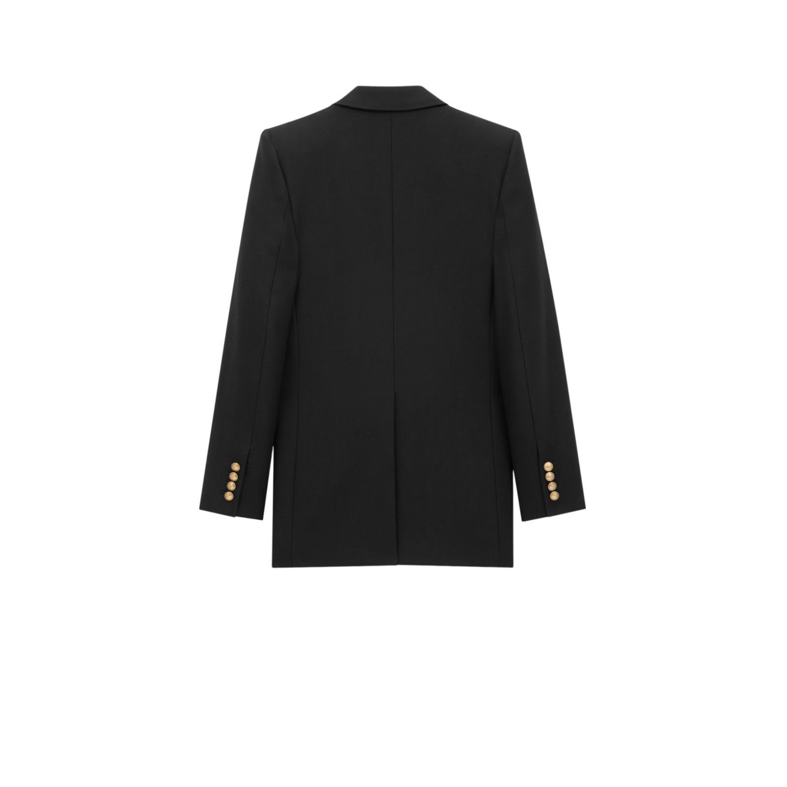 Saint Laurent Paris SAINT LAURENT $3300 Black Wool Double Breasted Blazer Jacket Size ONE SIZE - 2 Thumbnail