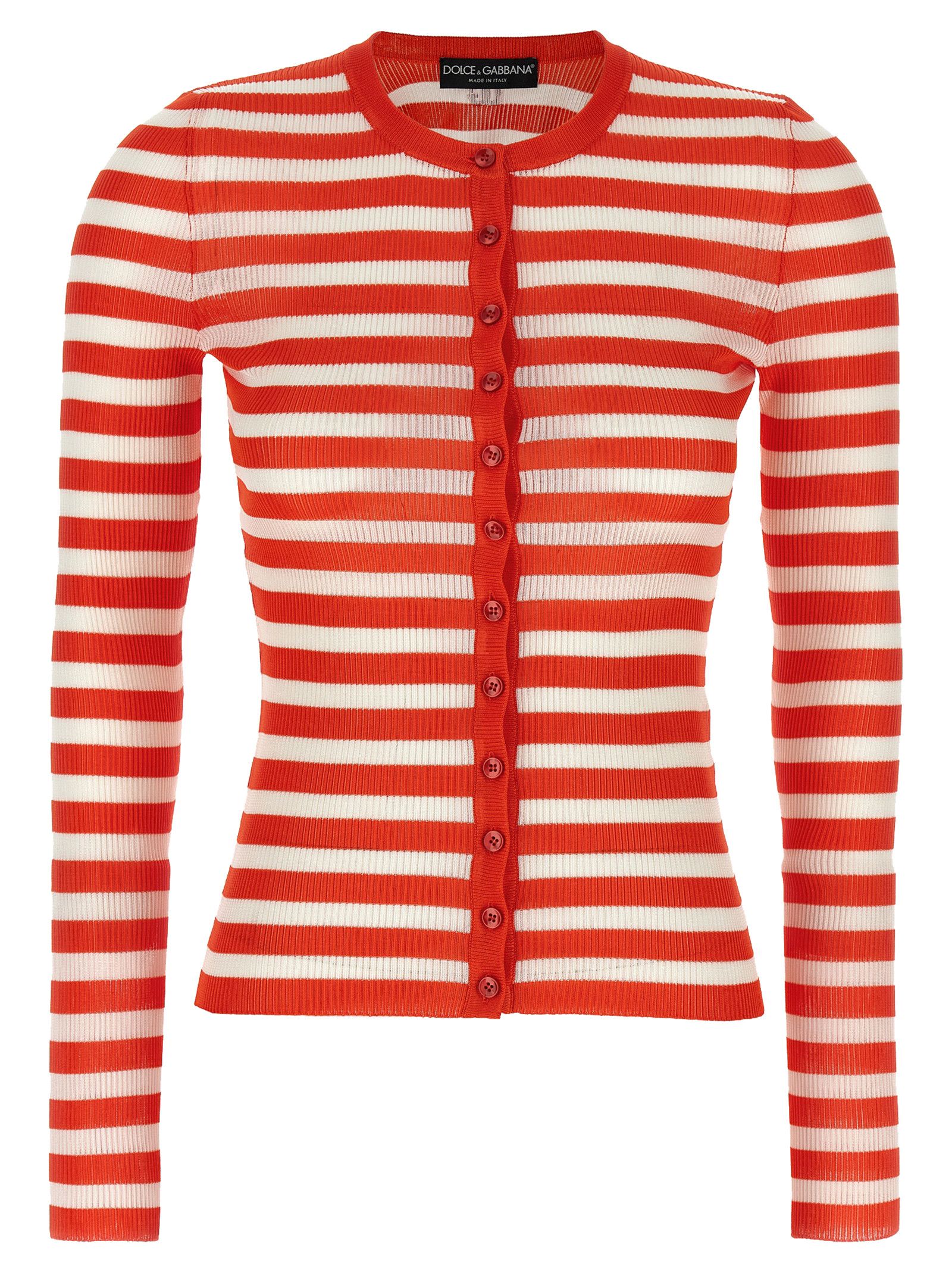 Dolce & Gabbana Striped Viscose Cardigan Size S / US 4 / IT 40 - 1 Thumbnail