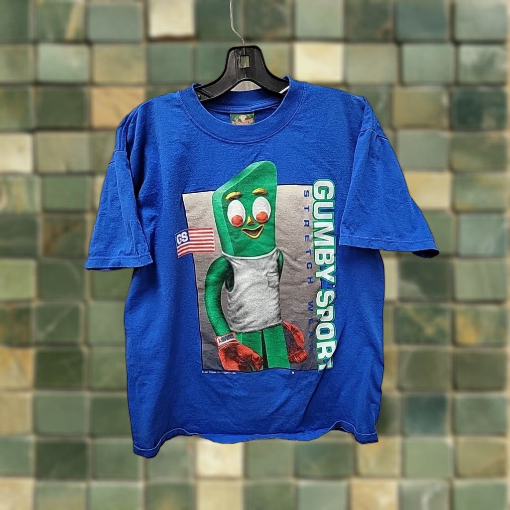 Vintage VINTAGE Gumby Sport Logotel Polo Sport Parody Graphic T-Shirt Mens Large Blue 1990s Hip Hop Logotel Mens L Size US L / EU 52-54 / 3 - 1 Thumbnail