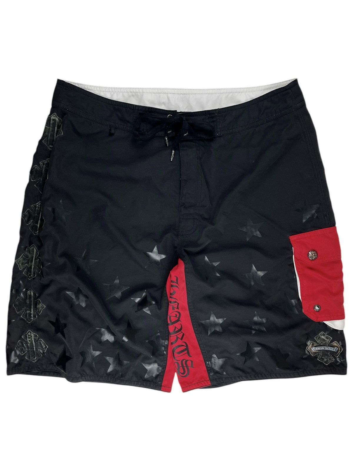 Chrome Hearts Chrome Hearts 7 Patch Leather Plus Cross Boxing Board Shorts Size US 36 / EU 52 - 2 Thumbnail