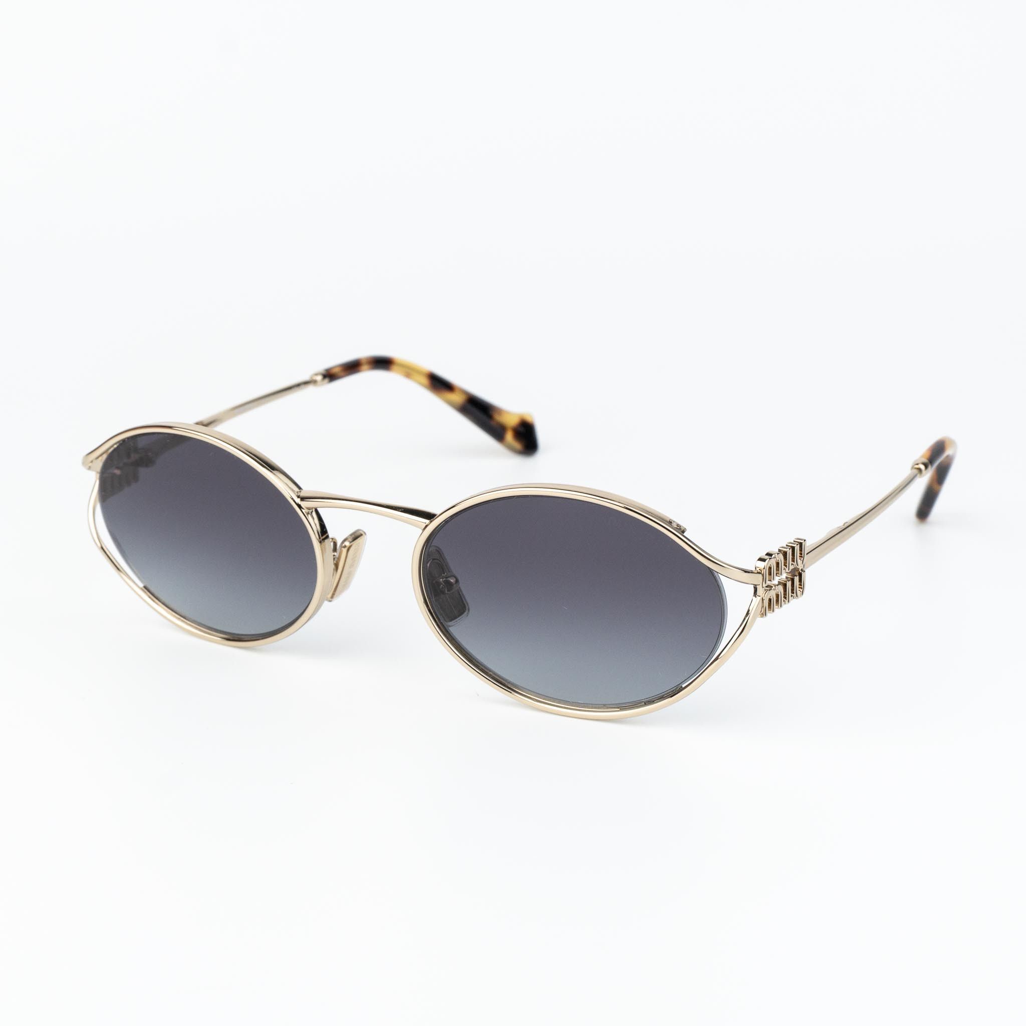 Miu Miu NEW Miu Miu MU52YS ZVN5D1 LOGO Oval Unisex Sunglasses Size ONE SIZE - 6 Thumbnail