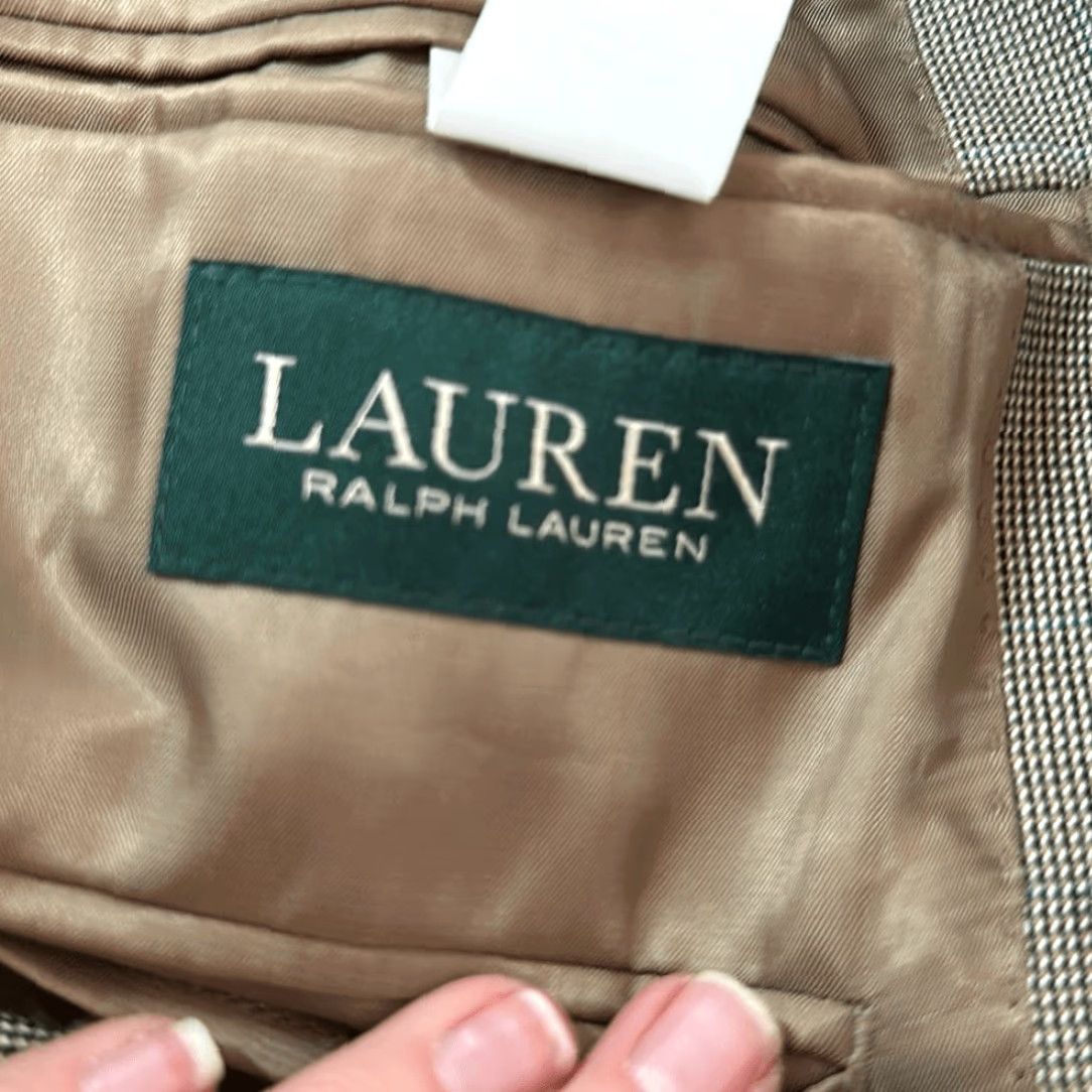 Ralph Lauren LRL Ralph Lauren Men 2 Button Blazer Brown Blue Stripe 42L Coat Jacket Size 42R - 6 Thumbnail