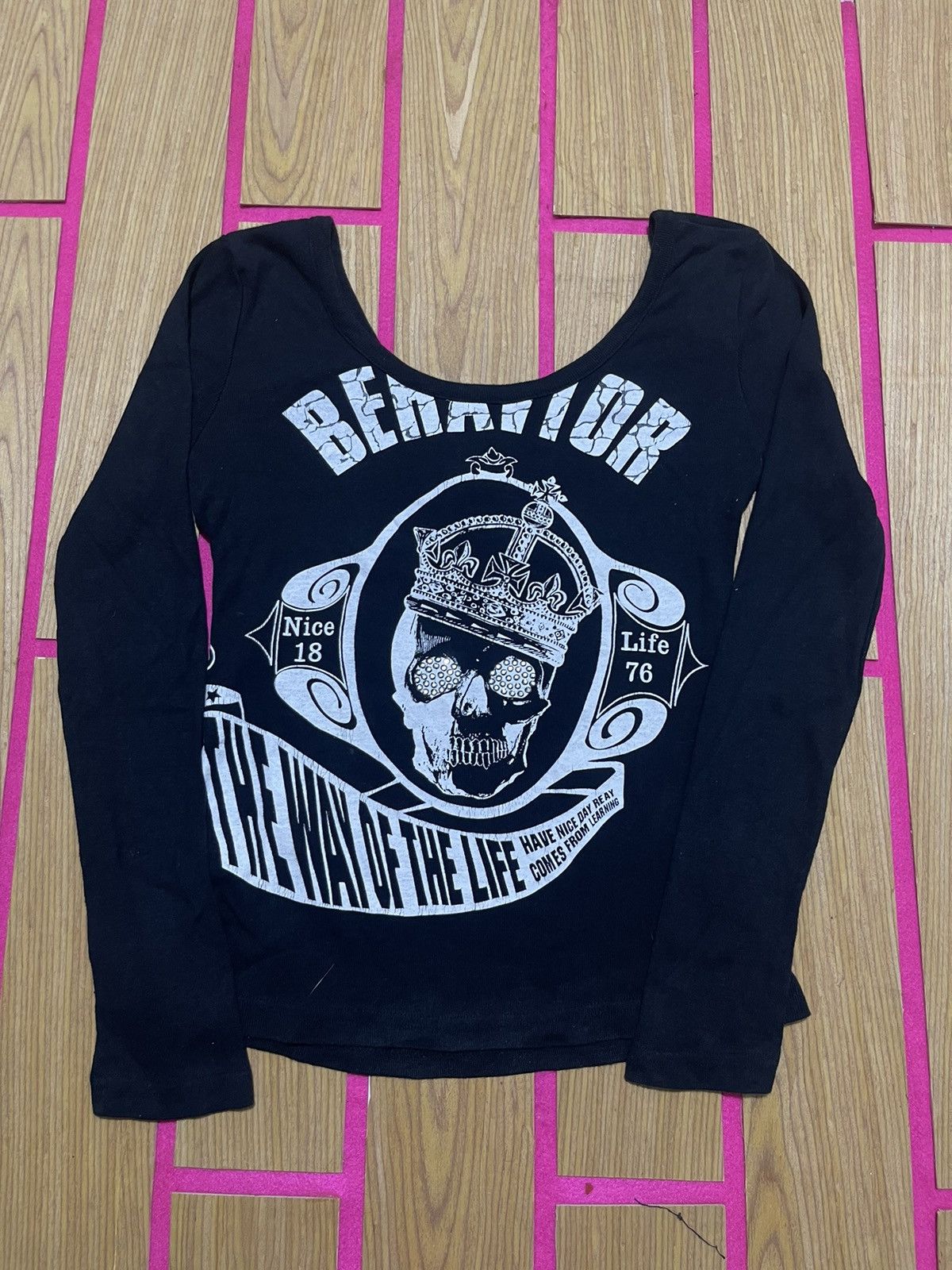 If Six Was Nine Y2K MKR long sleeve tshirt picture skull ifsix style Size S / US 4 / IT 40 - 8 Thumbnail
