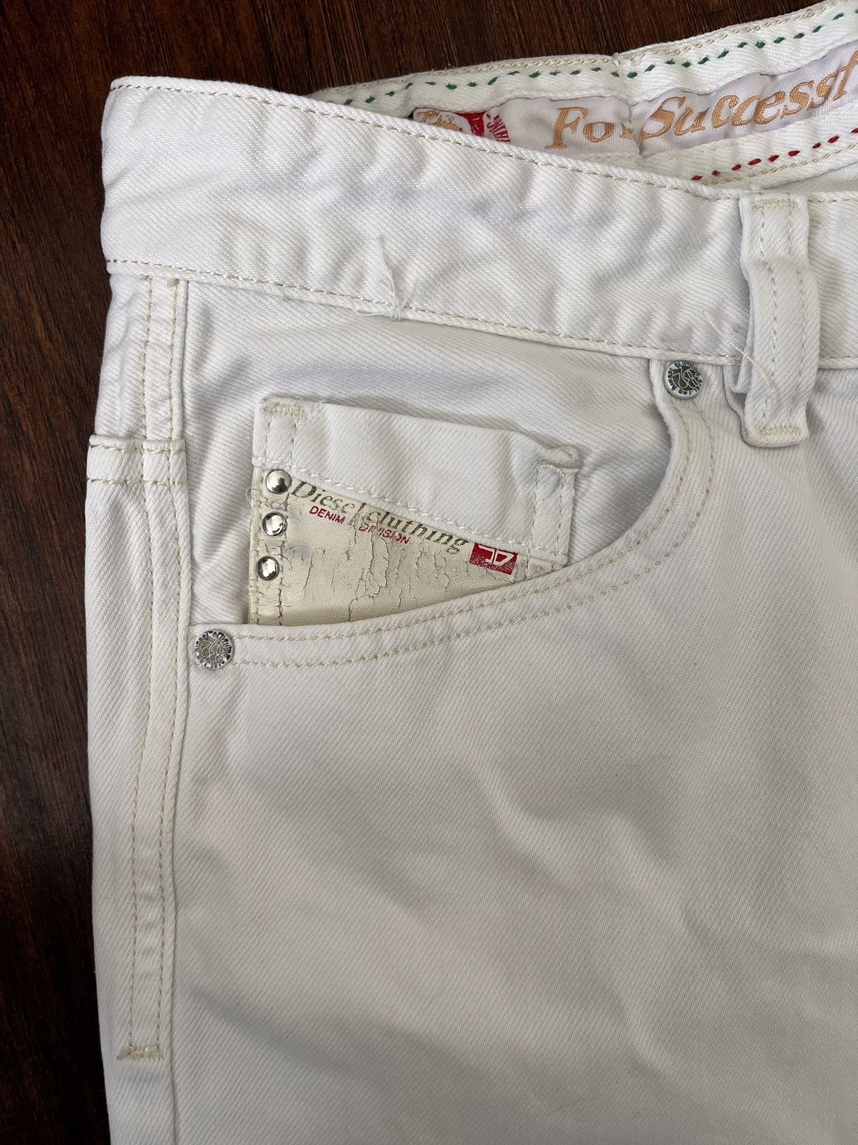 Designer × Diesel × Vintage RARE vintage white diesel straight leg denim jeans Size US 34 / EU 50 - 5 Thumbnail