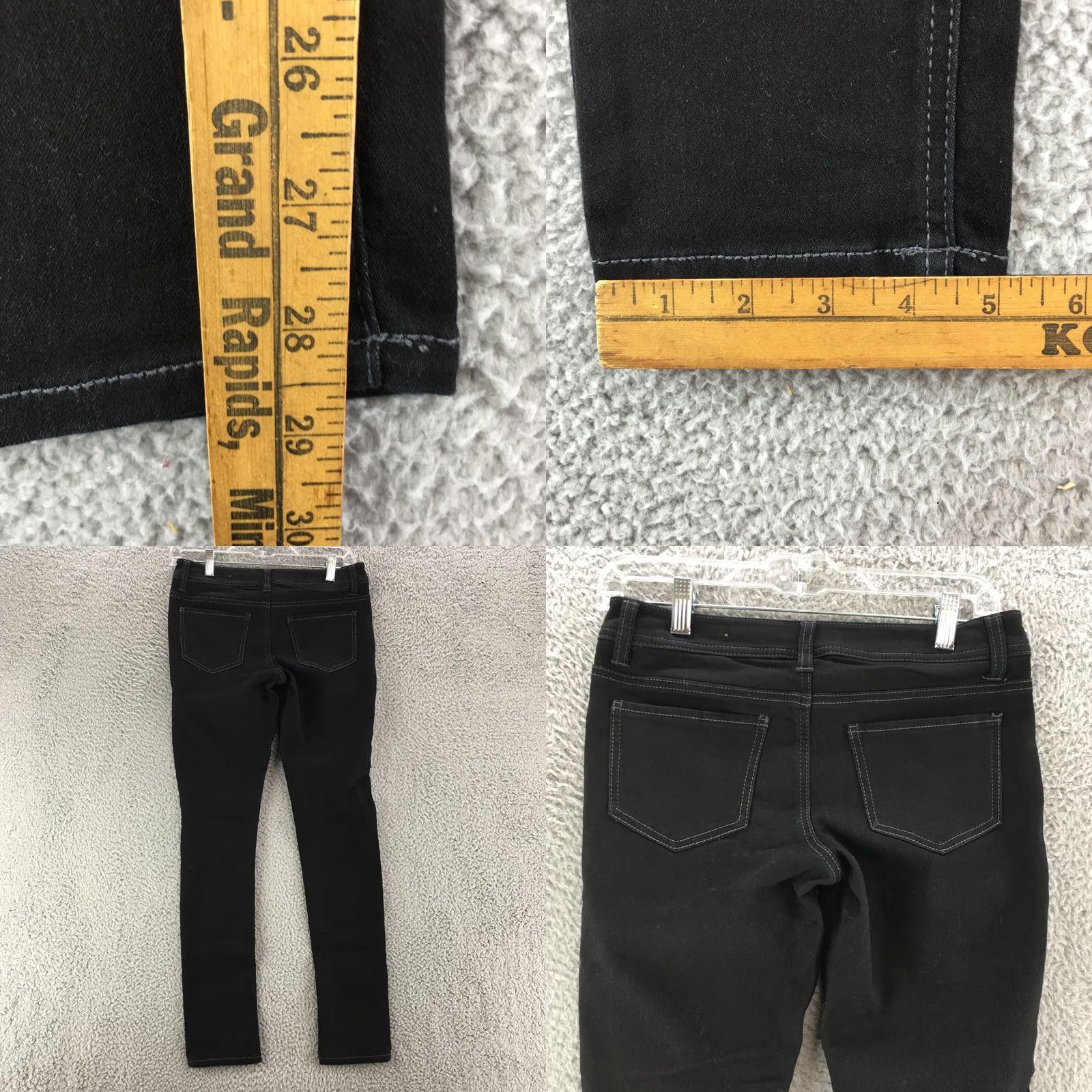 Vintage Mudd Love Peace Happiness Skinny Jeans Womens 5 Black Denim Low Rise Button Zip Size 27" / US 4 / IT 40 - 8 Thumbnail