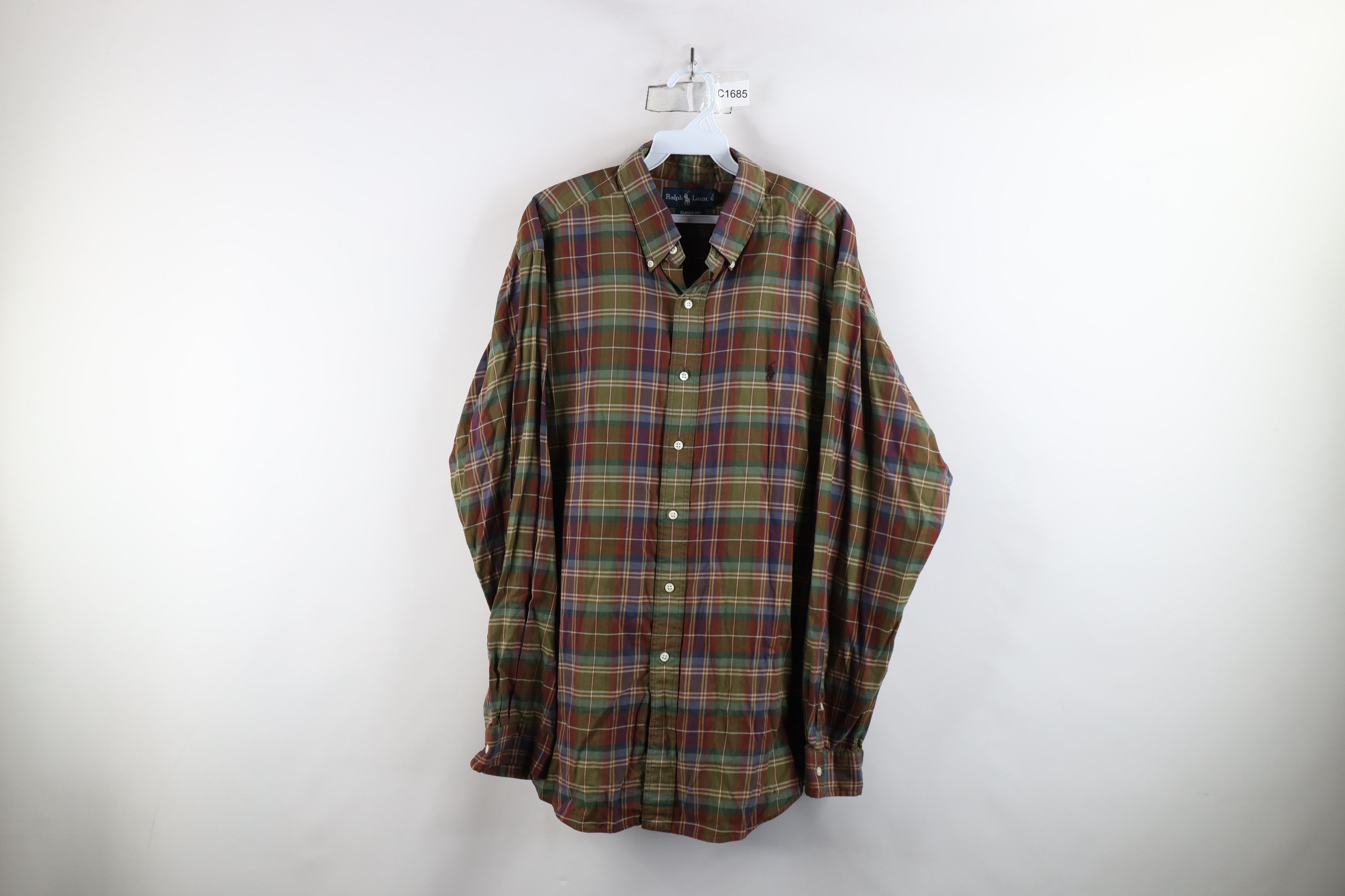 Ralph Lauren × Vintage Vintage 90s Ralph Lauren Collared Button Down Shirt Plaid Size US XL / EU 56 / 4 - 1 Thumbnail