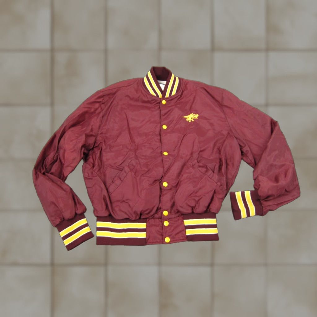 Holloway VINTAGE Holloway Jacket Mens L Red 80s Bomber Satin Nylon Snap Up Baseball Workwear Size US L / EU 52-54 / 3 - 1 Thumbnail