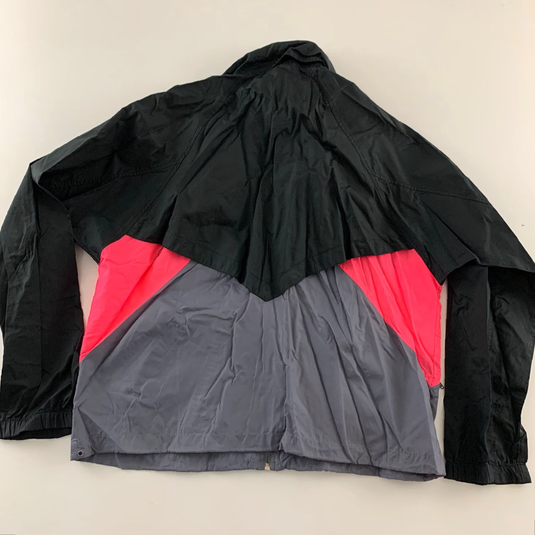 Nike VINTAGE Nike Vented Hideaway Hood Full Zip Track Jacket Men's L Gray Black Pink Shirt Size US L / EU 52-54 / 3 - 7 Thumbnail