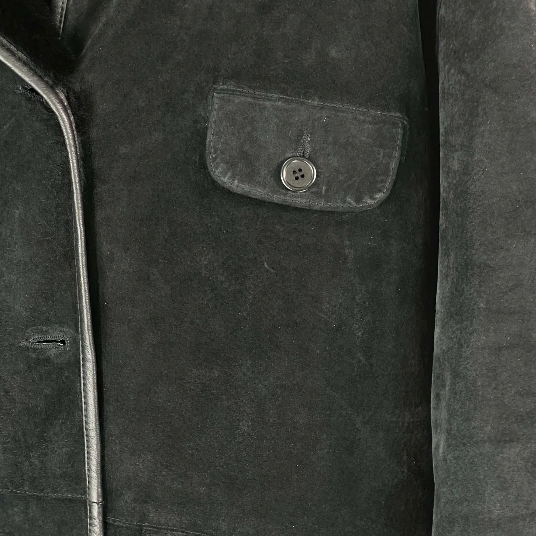 Basic Editions Basic Editions Leather Jacket Women Large Black Genuine Leather Button Front Mid-Length Casual Classic Size L / US 10 / IT 46 - 3 Thumbnail
