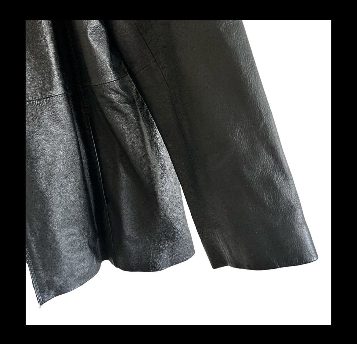 Worthington Vtg Worthington Black Leather Button Front Lined Jacket Coat Size XL / US 12-14 / IT 48-50 - 4 Thumbnail