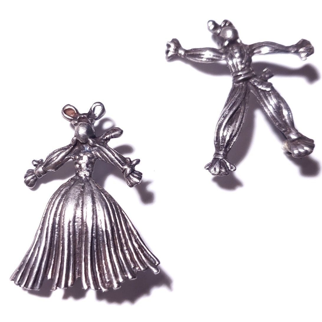 Vintage Vintage Nenette Rintintin Dancing Doll 925 Sterling Pin Set Size ONE SIZE - 1 Thumbnail