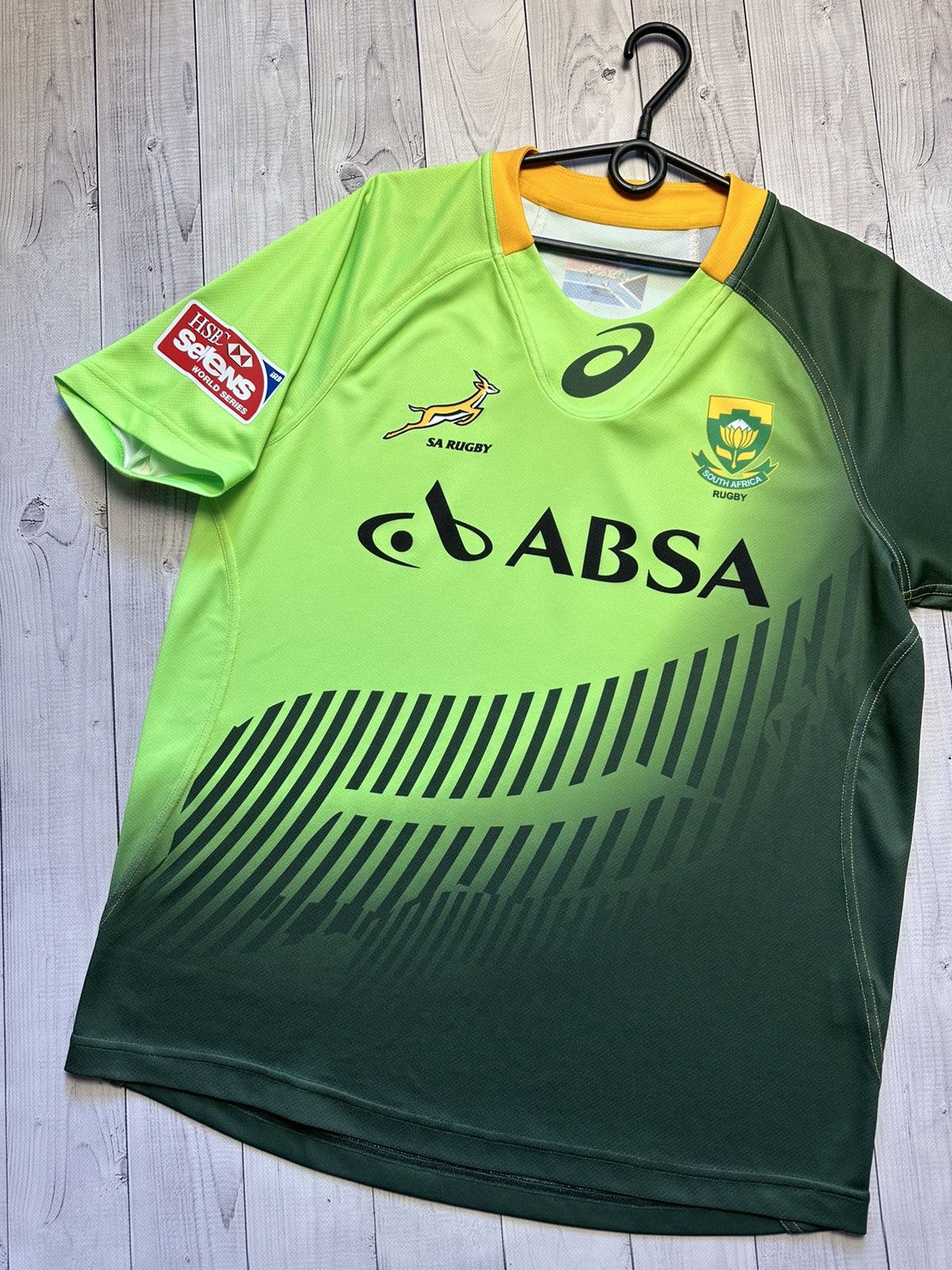 Asics Asics Rugby jersey South Africa size M rare green logo Size US M / EU 48-50 / 2 - 2 Thumbnail