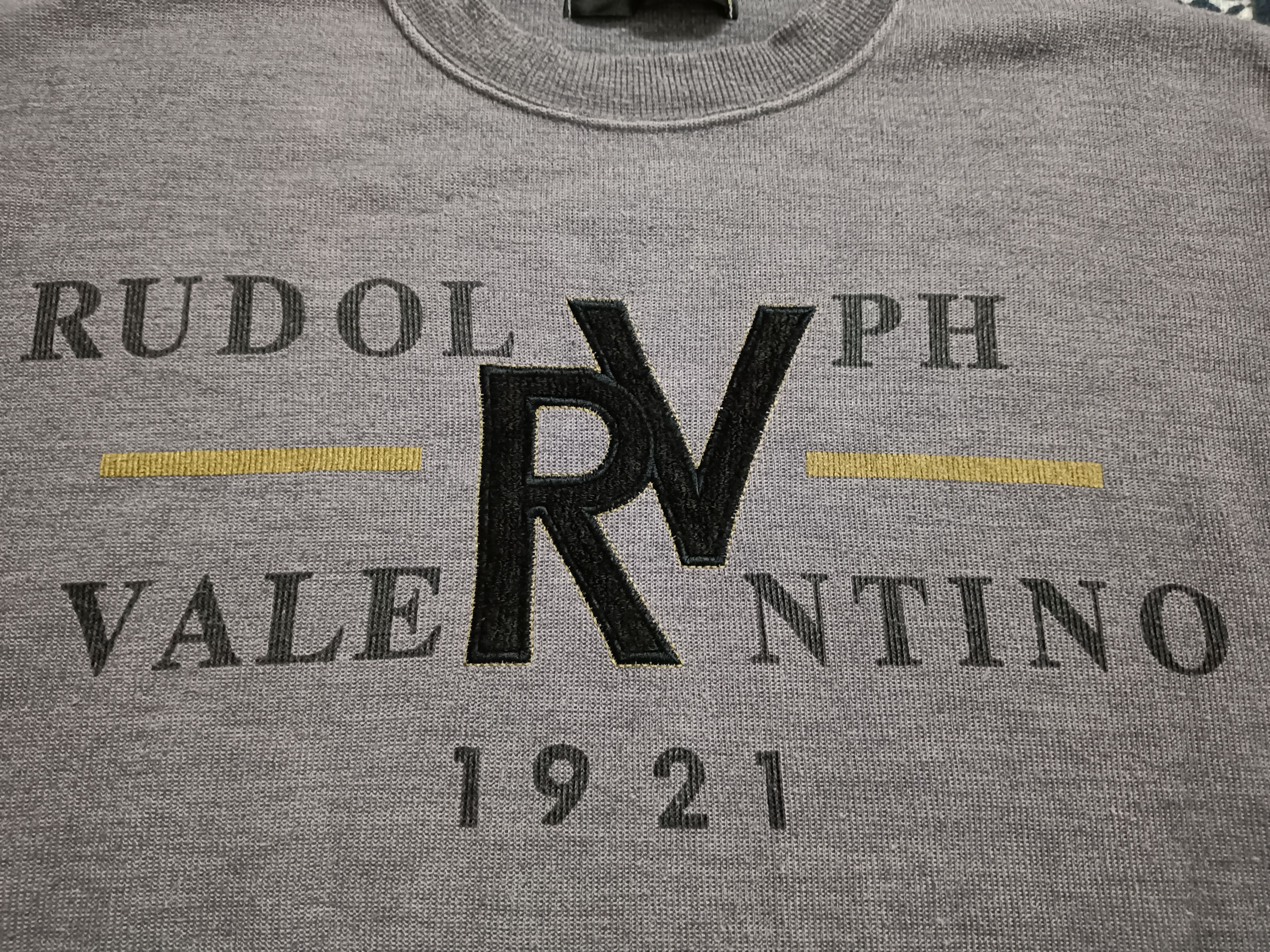 Designer Vintage Rudolph Valentino Big Logo Sweatshirt Size US S / EU 44-46 / 1 - 4 Thumbnail