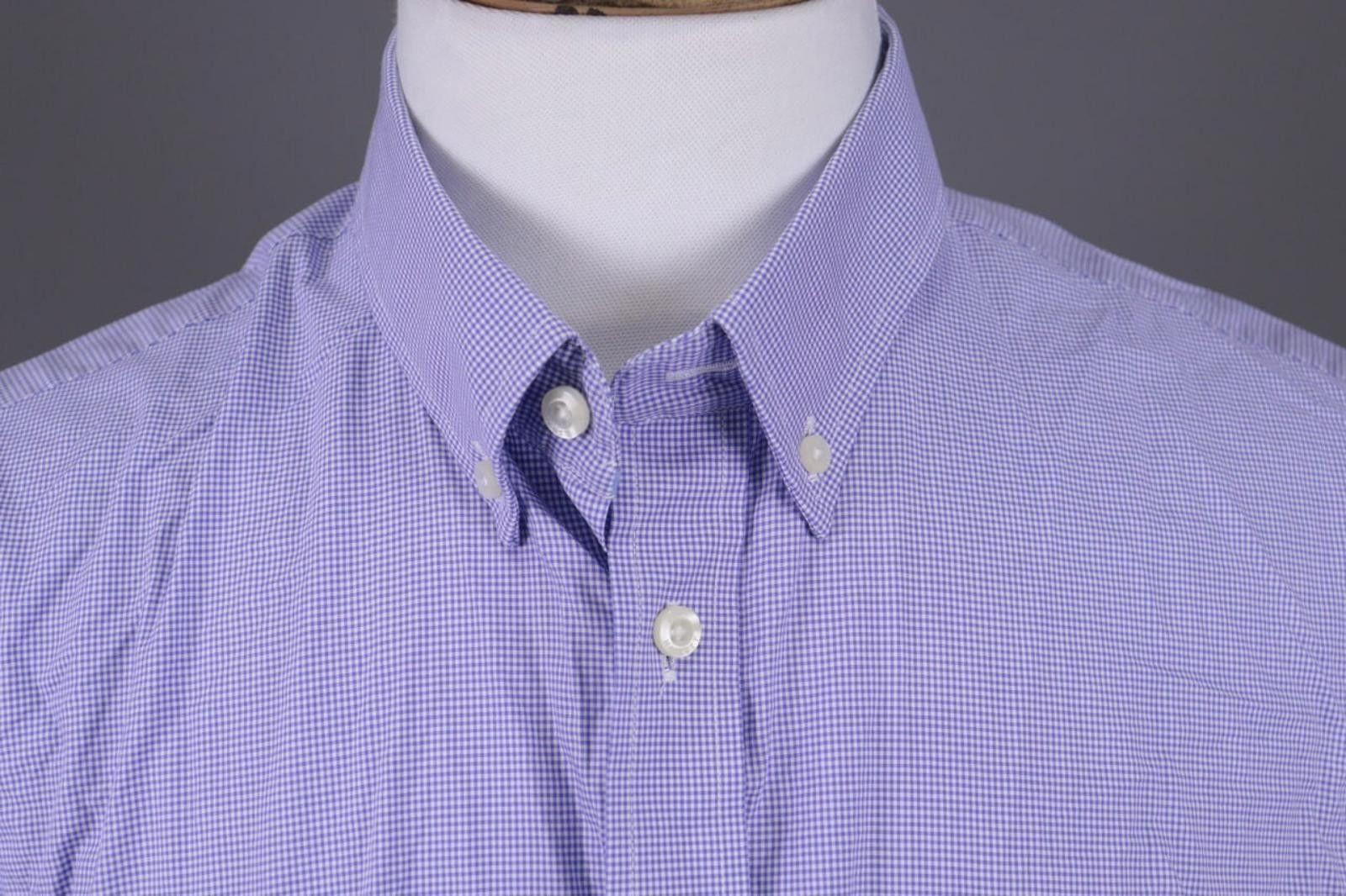 Designer Hackett London Blue Check Printed White Shirt Size XXL Size US XXL / EU 58 / 5 - 6 Thumbnail