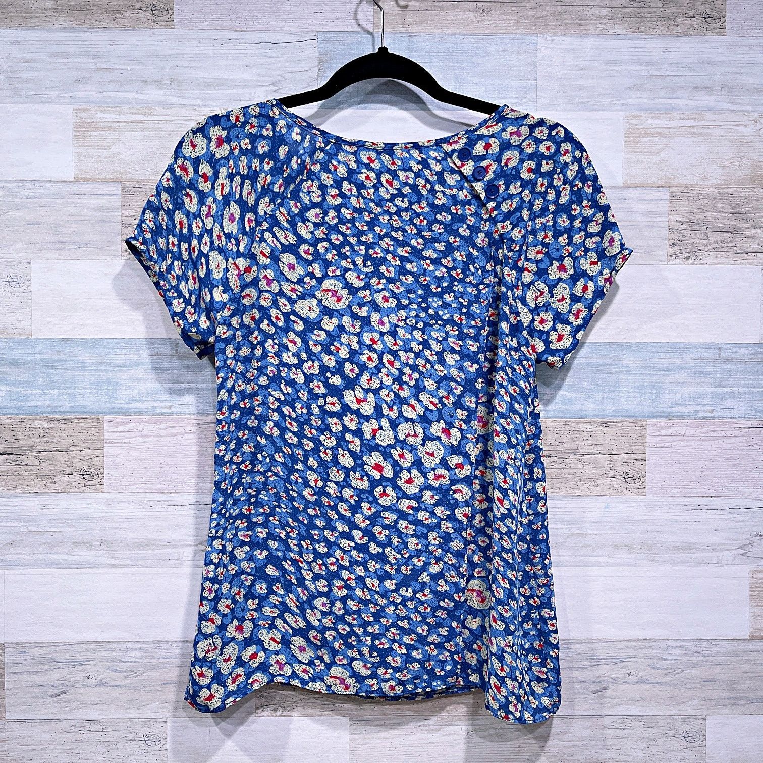 Other CABI Floral Crossover Button Back Top Blue Yellow Womens XS Size XS / US 0-2 / IT 36-38 - 3 Thumbnail