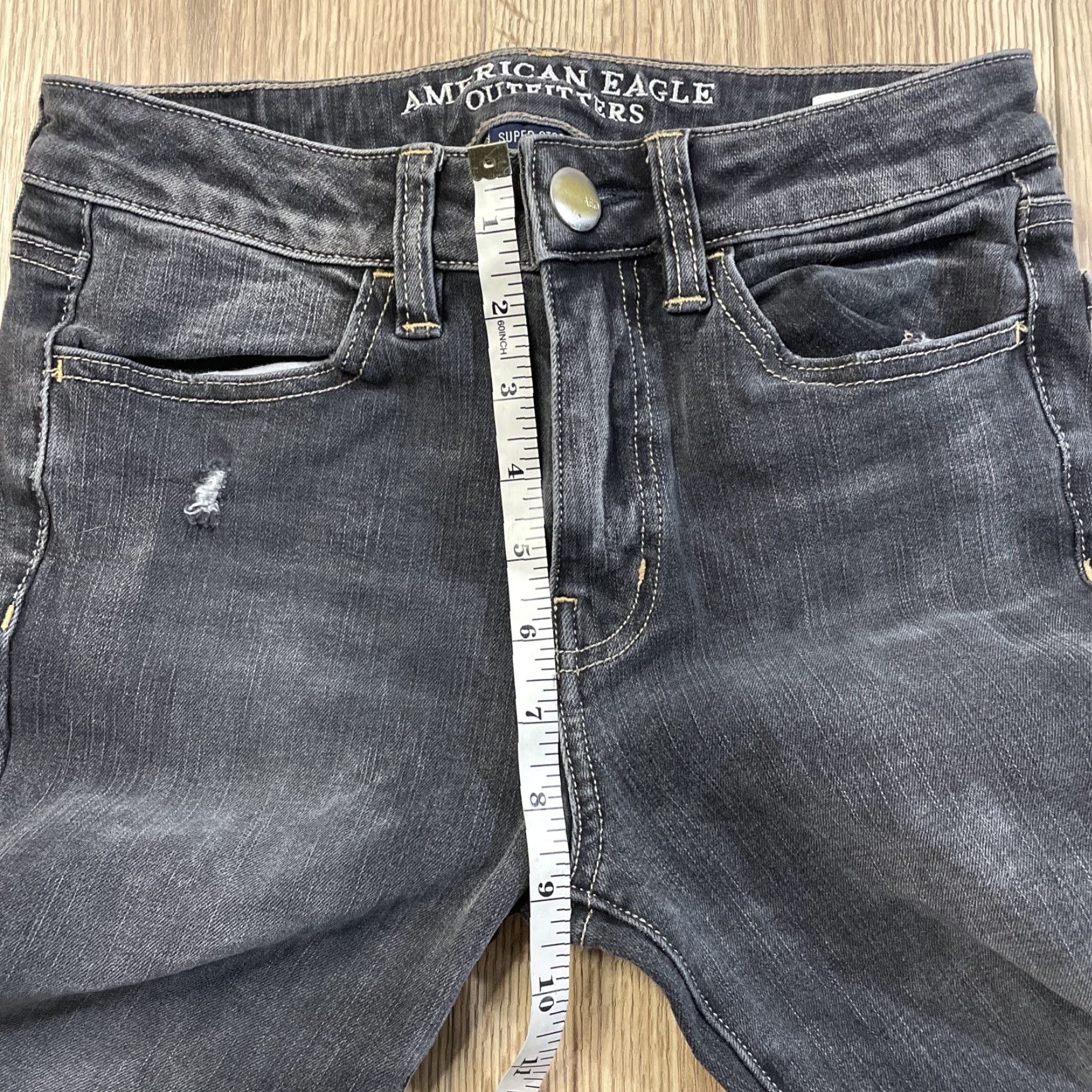 American Eagle Outfitters AMERICAN EAGLE Super Stretch Black Hi Rise Crop Jeggings Size 0 Womens Size 25" / US 0 / IT 36 - 5 Thumbnail