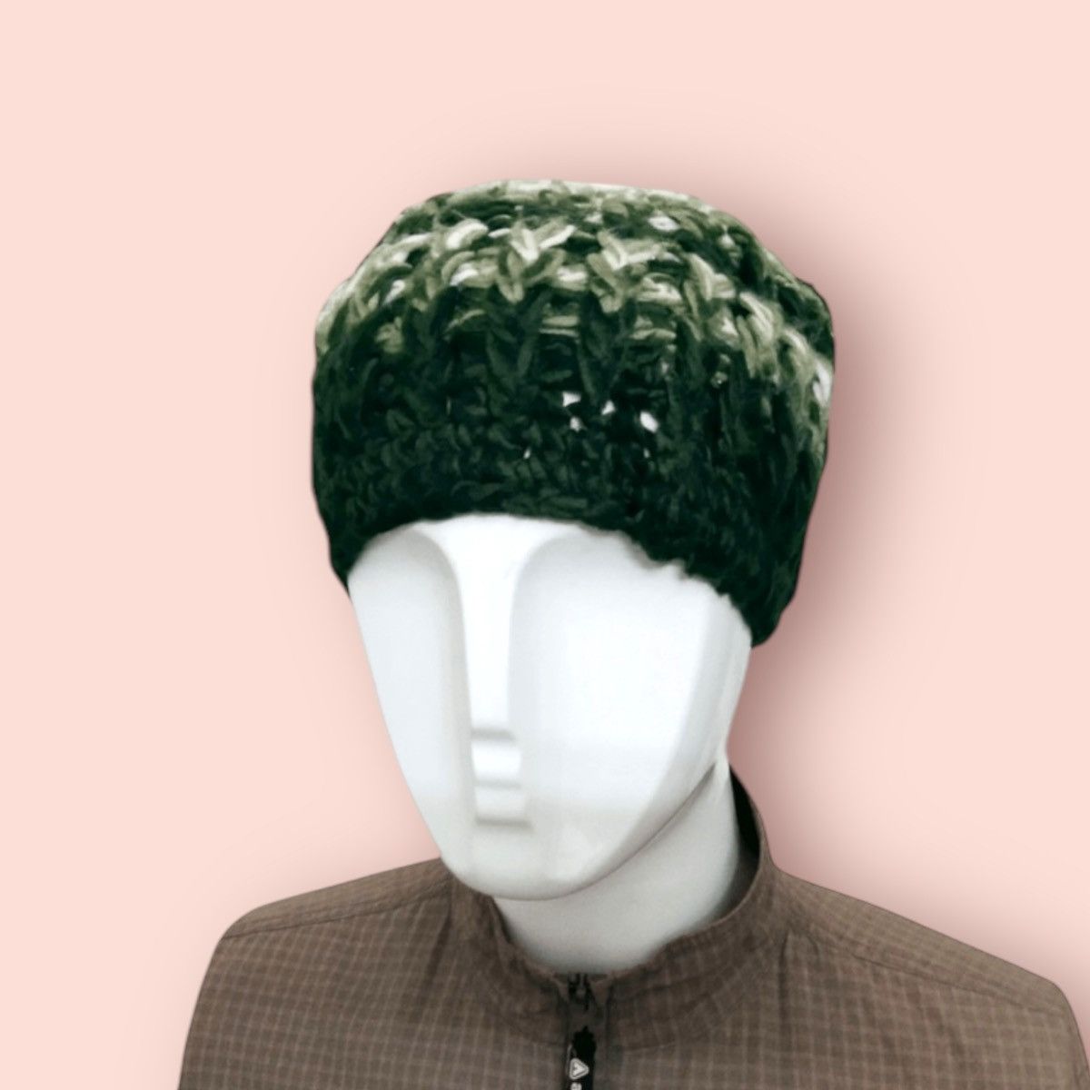 Homespun Knitwear VINTAGE COLOURED CABLE HOMESPUN KNITTED BEANIE Size ONE SIZE - 3 Thumbnail