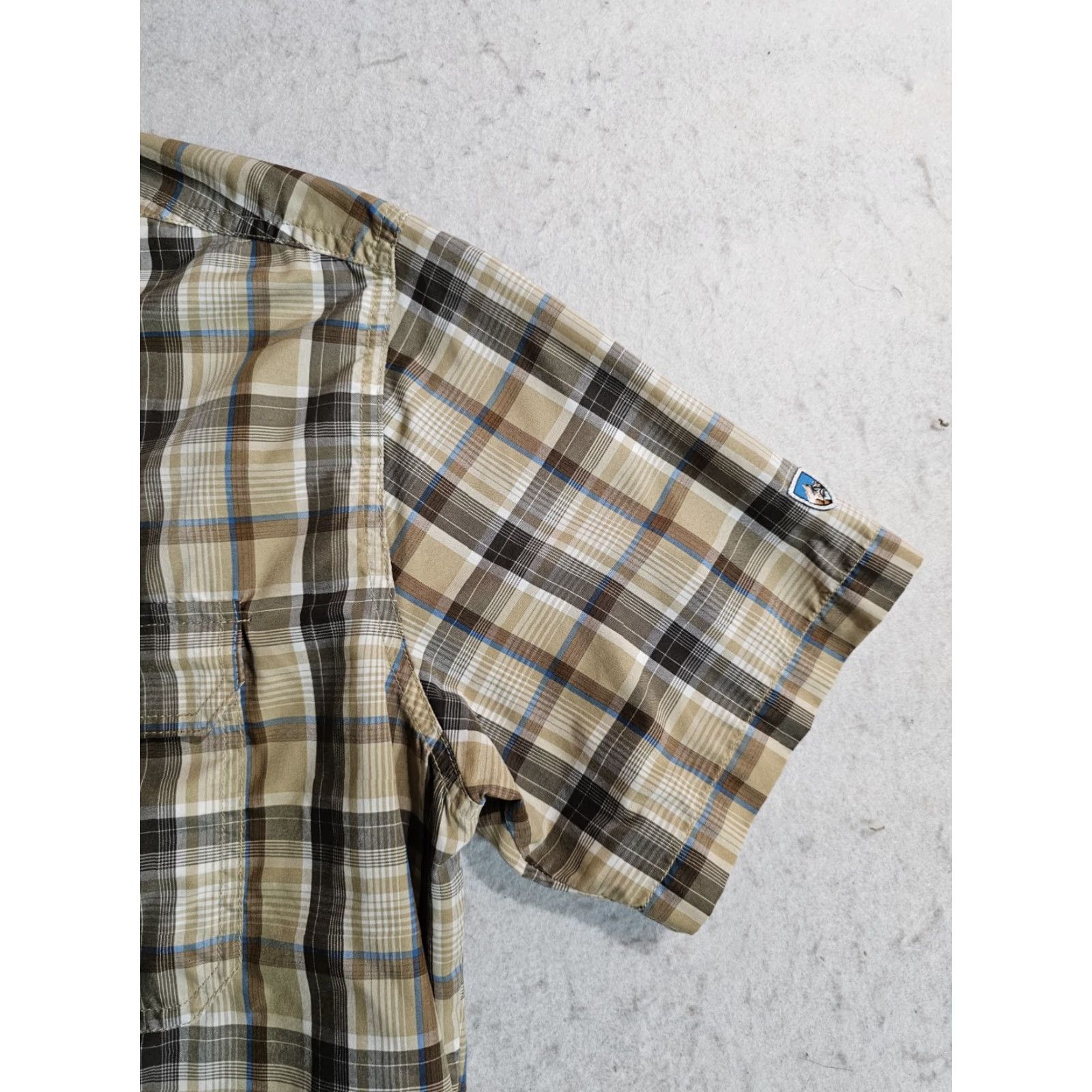 Vintage Kuhl Konquer Shirt Beige Plaid Button-Up Short Sleeve Eluxur Outdoor Mens Sz Lg Size US L / EU 52-54 / 3 - 7 Thumbnail