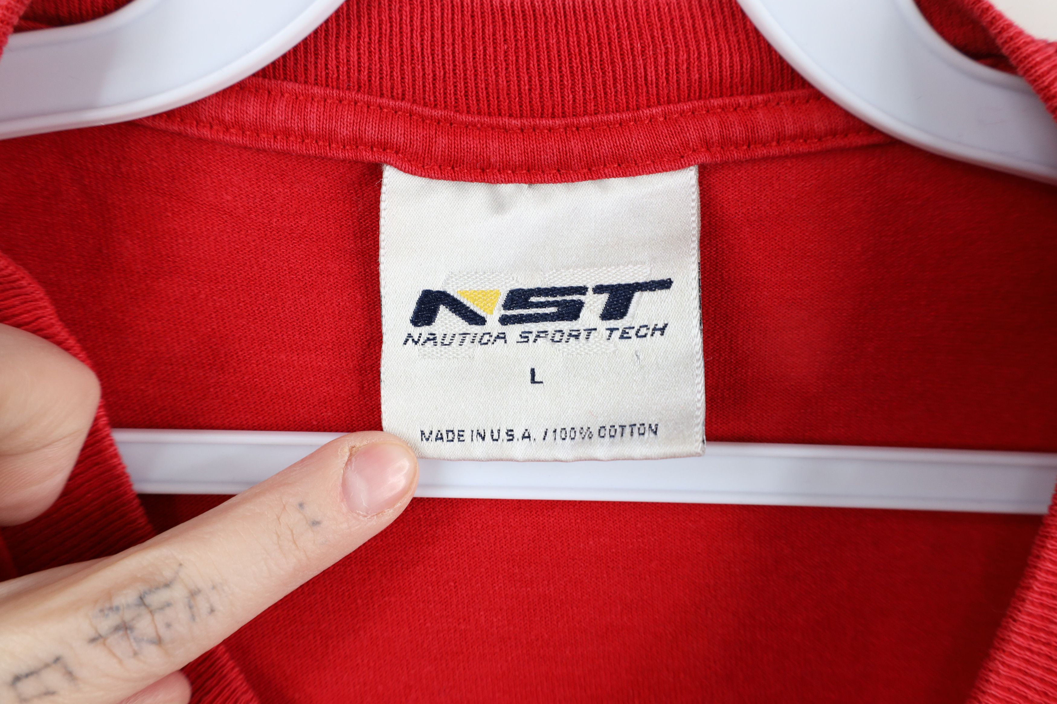 Nautica × Vintage Vintage 90s Nautica Sport Tech T-Shirt Red Cotton USA Size US L / EU 52-54 / 3 - 7 Thumbnail