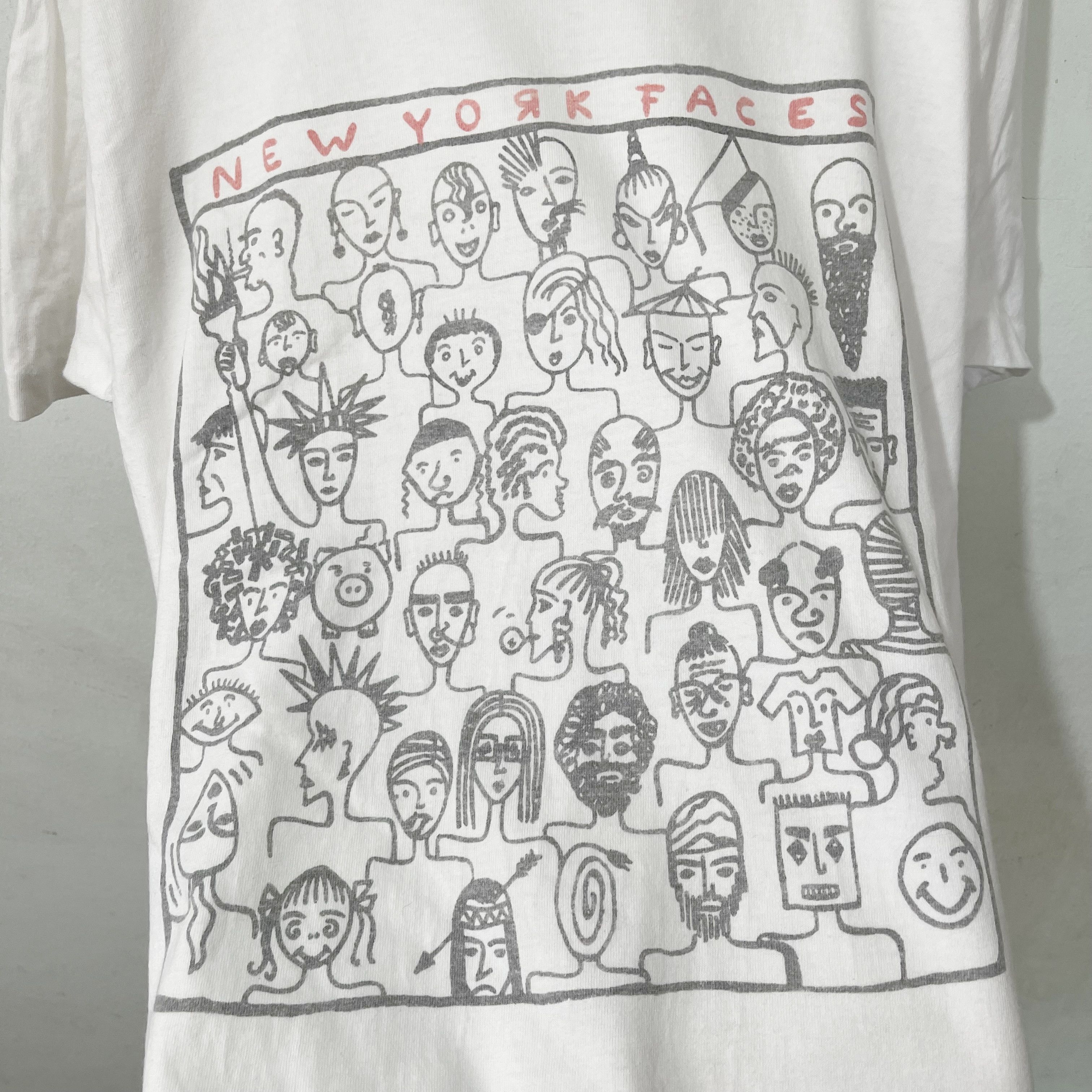 Vintage Vintage 90s “New York Faces” T-Shirt Size US M / EU 48-50 / 2 - 2 Thumbnail