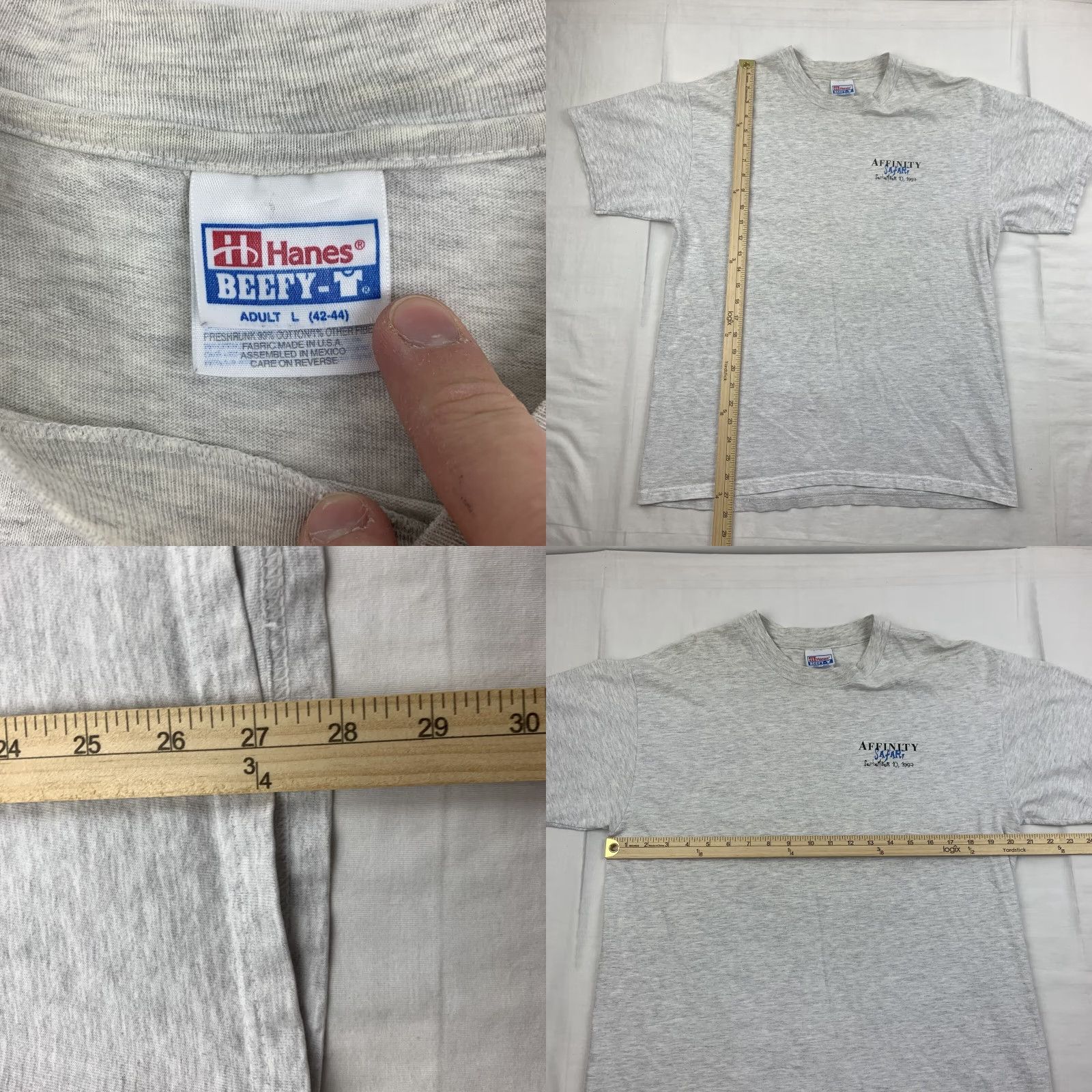 Hanes VINTAGE Hanes Safari T-Shirt Adult Large Gray Animals 90s Outdoor Obscure Mens Size US L / EU 52-54 / 3 - 8 Thumbnail