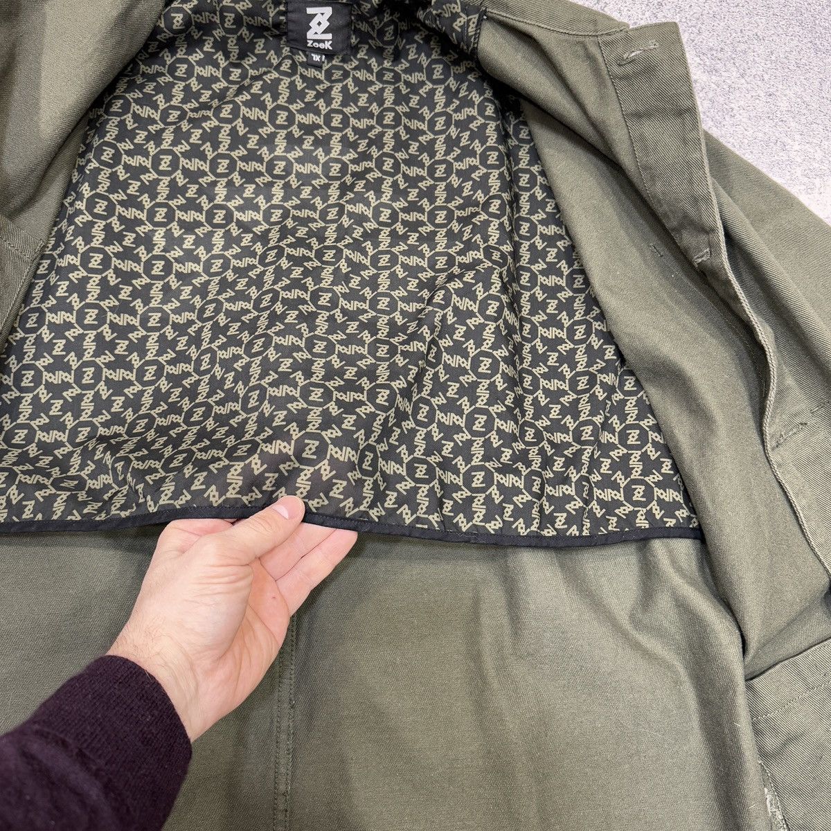 Vintage ZoeK Cotton Twill Inkas Jacket XL Olive Embroidered Size US XL / EU 56 / 4 - 13 Thumbnail