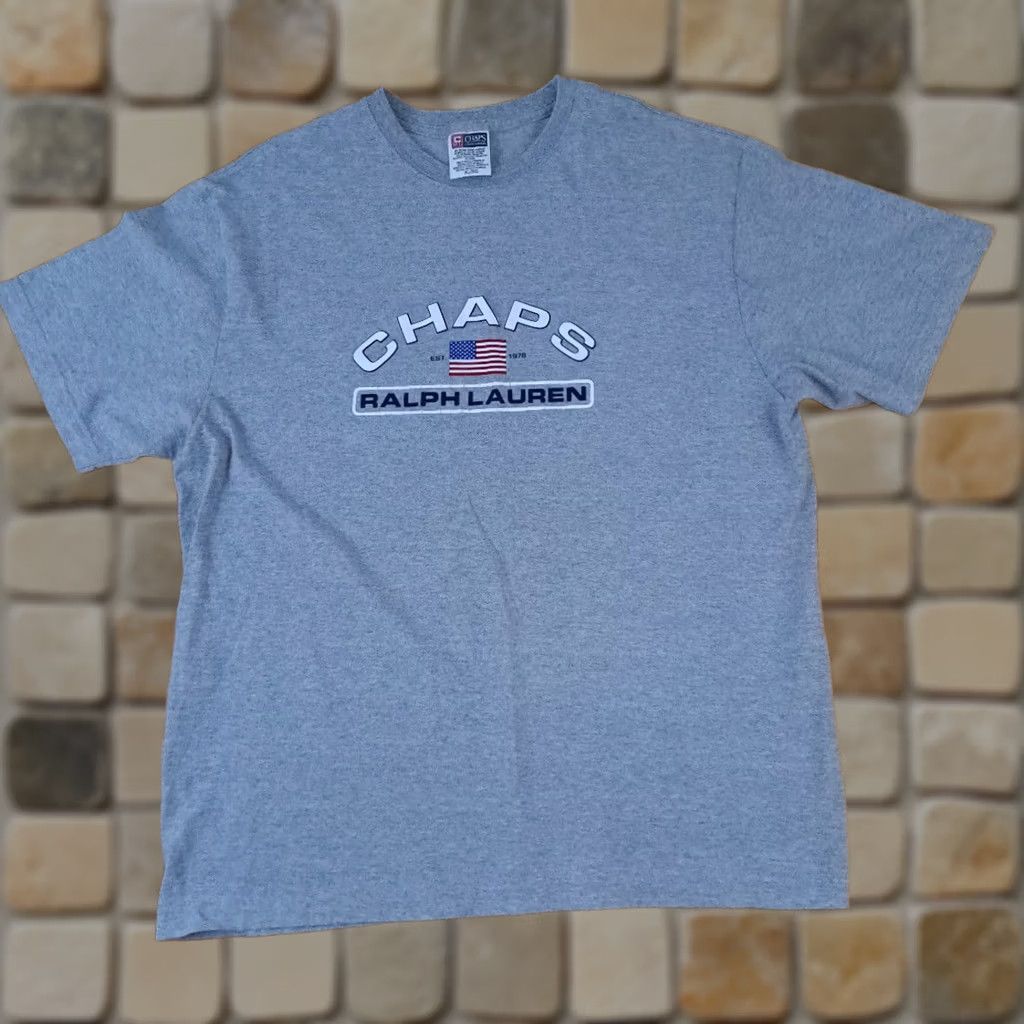 Chaps VINTAGE Chaps Shirt XL Gray Ralph Lauren Flag Grey Printed Polo Size US XL / EU 56 / 4 - 1 Thumbnail