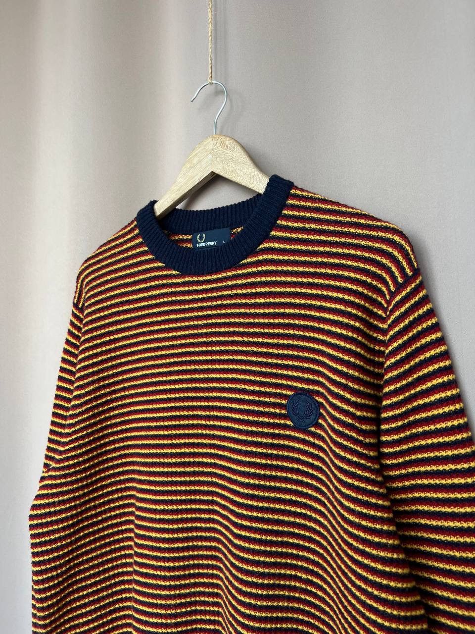 Fred Perry Fred Perry Striped Wool Sweater Man Size L Vintage Jumper Size US L / EU 52-54 / 3 - 4 Thumbnail