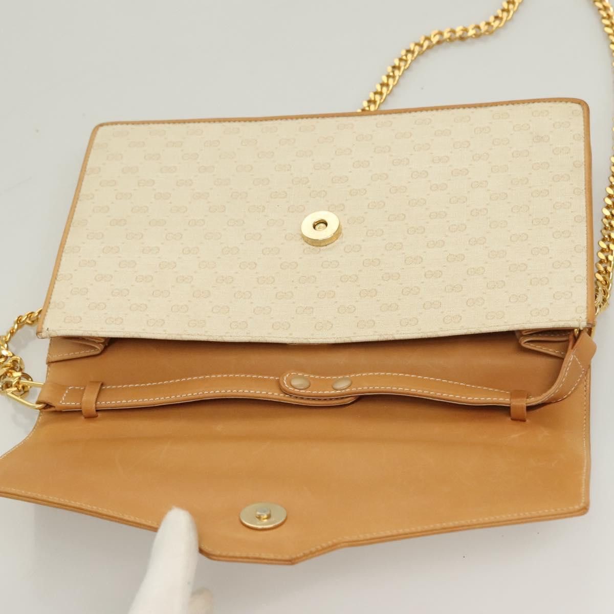 Gucci GUCCI Micro GG Supreme Chain Shoulder Bag Pvc White Gold Size ONE SIZE - 15 Thumbnail