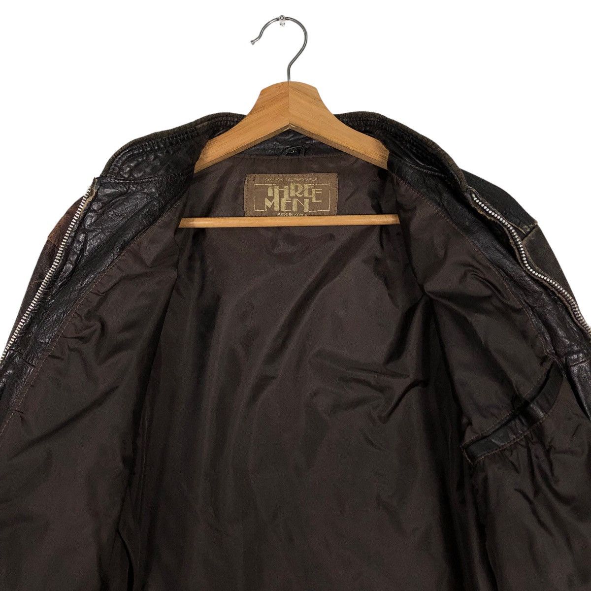 Japanese Brand 🔥Vtg Leather Jacket Three Man Japan Issey Miyake Japan Size US L / EU 52-54 / 3 - 12 Thumbnail