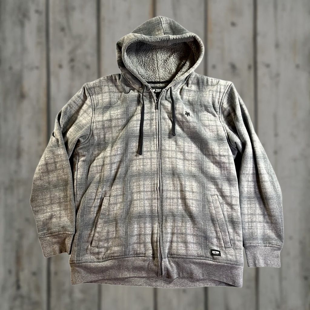 Zoo York Zoo York Hoodie Mens 2XL Gray Plaid Sherpa Lined Full Zip Logo Embroidered Streetwear Skater Size US XXL / EU 58 / 5 - 1 Thumbnail