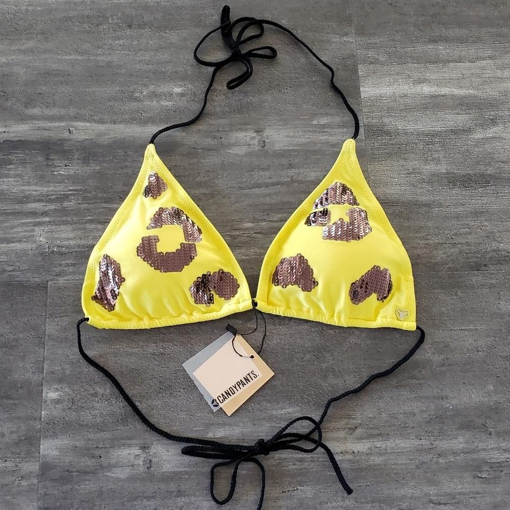 Designer Yellow Black CandyPants Animal Bikini Set Size ONE SIZE - 2 Thumbnail