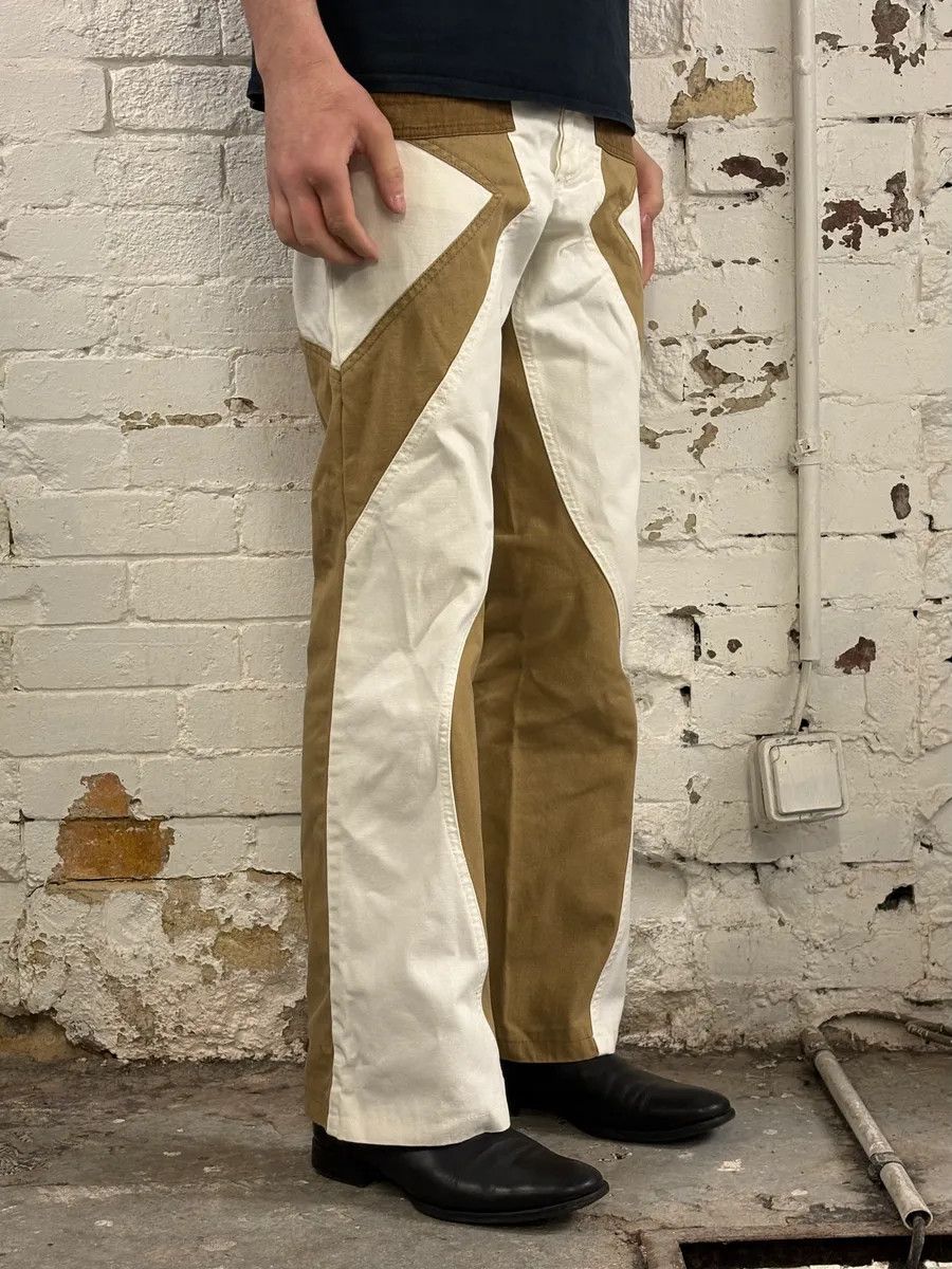Just Cavalli SS2004 Cavalli Beige & White Calm Sahara Contrast Pants Size US 30 / EU 46 - 3 Thumbnail