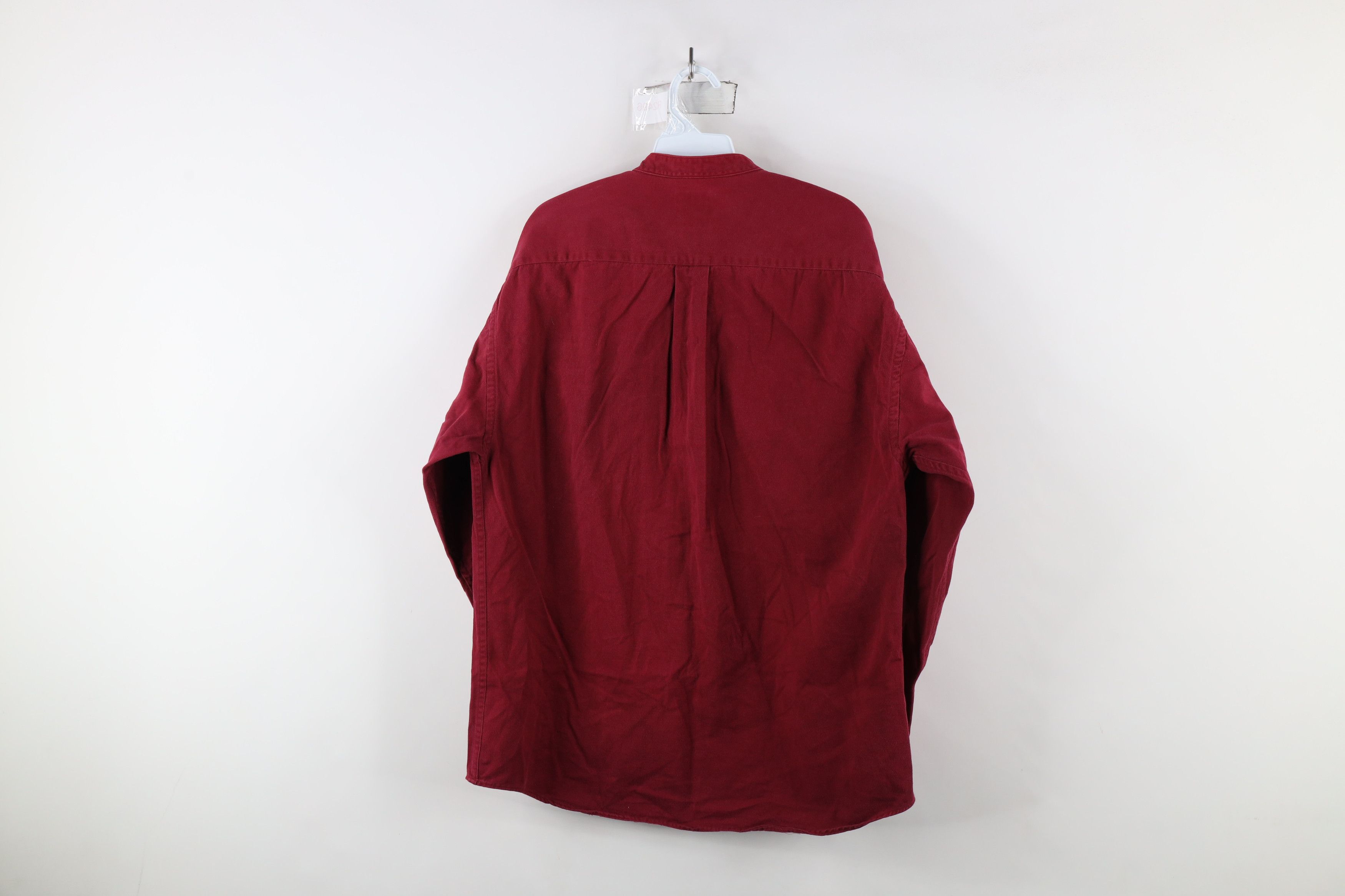 Vintage Vintage 90s Streetwear Cotton Twill Band Collar Button Shirt Size US M / EU 48-50 / 2 - 9 Thumbnail