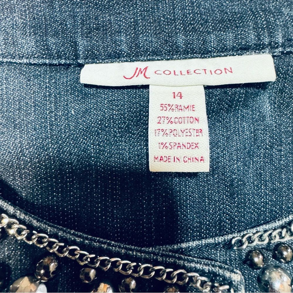 JM Collection JM Collection Embellished Denim Jacket Size 14 Size XL / US 12-14 / IT 48-50 - 7 Thumbnail